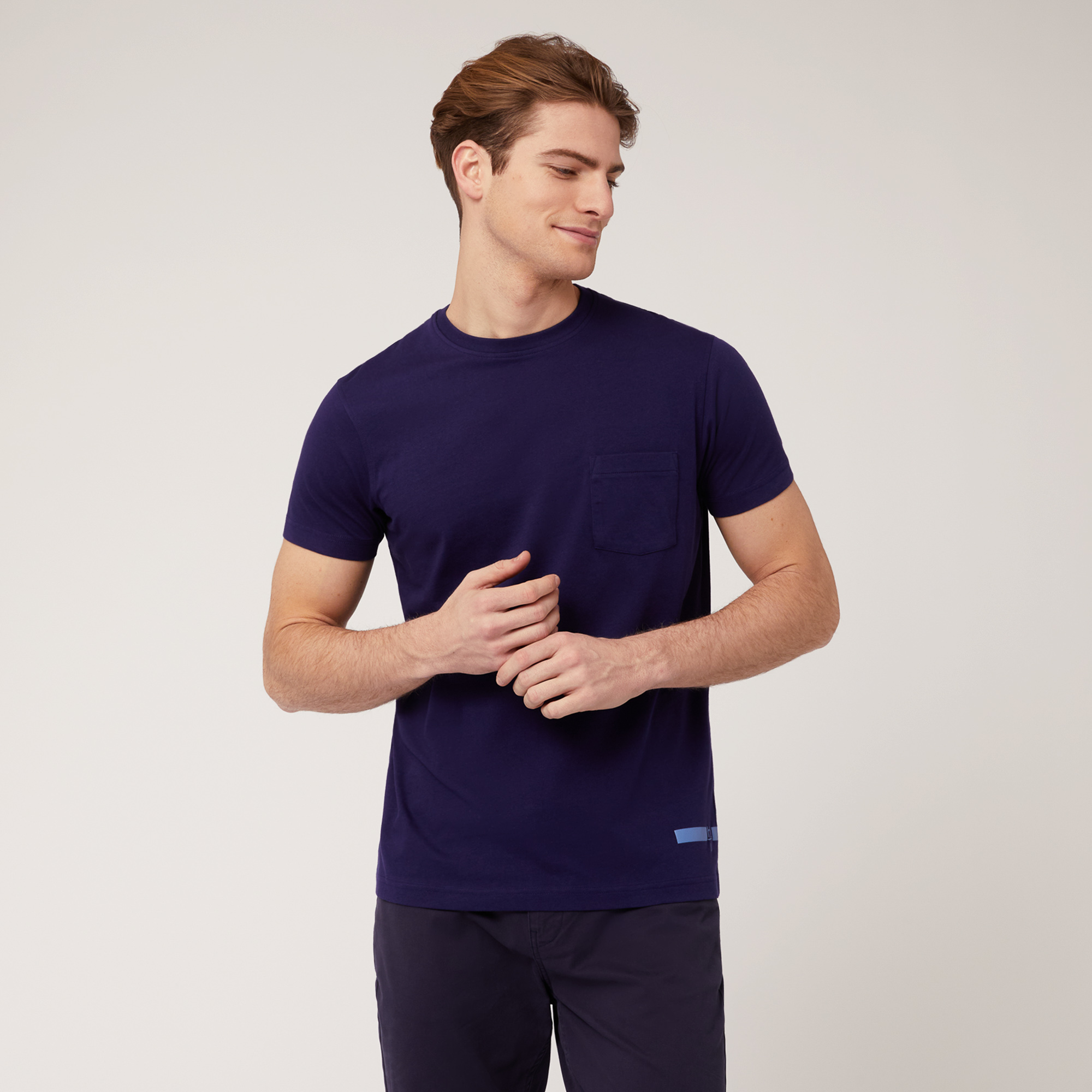 T-Shirt Con Taschino, Blu Chiaro, large image number 0