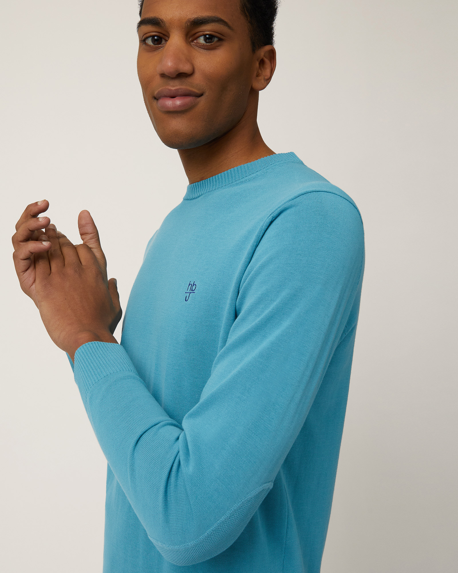 Cotton Crepe Pullover With Patches, Peacock Green, large image number 2