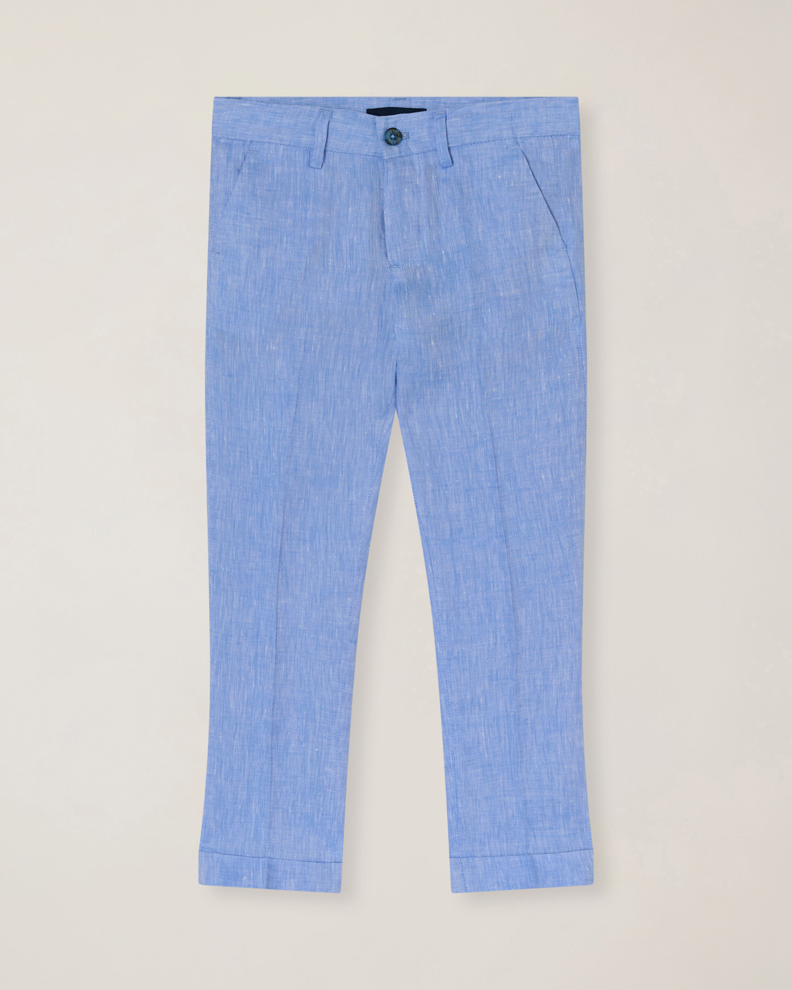 Linen pants with slash pocket, Light Blue, large