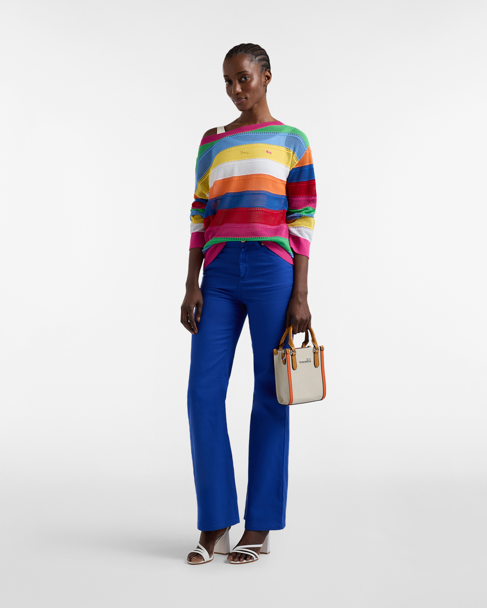 Multicolor striped mesh top, Red, large image number 3