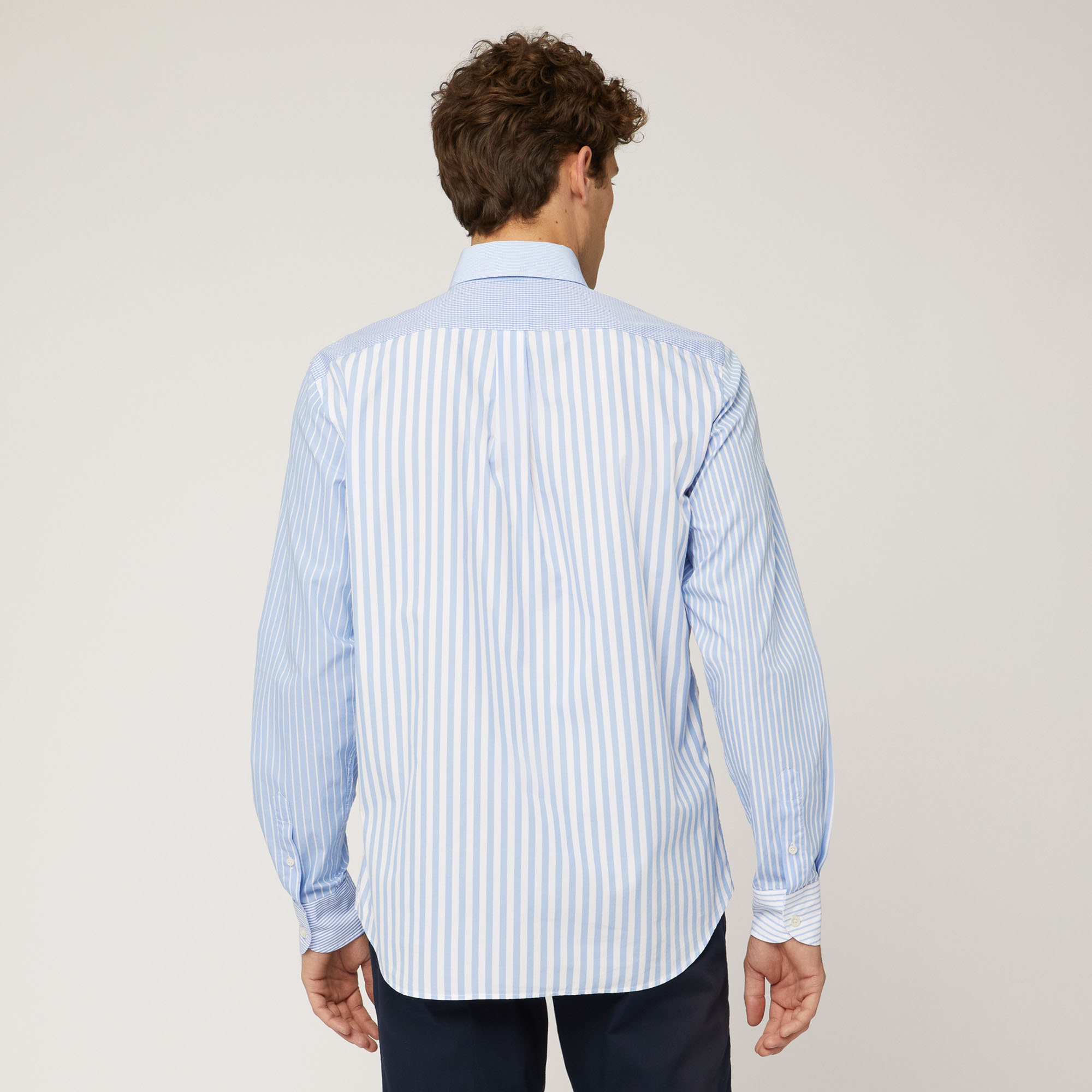 Camisa de popelina de algodón con patchwork