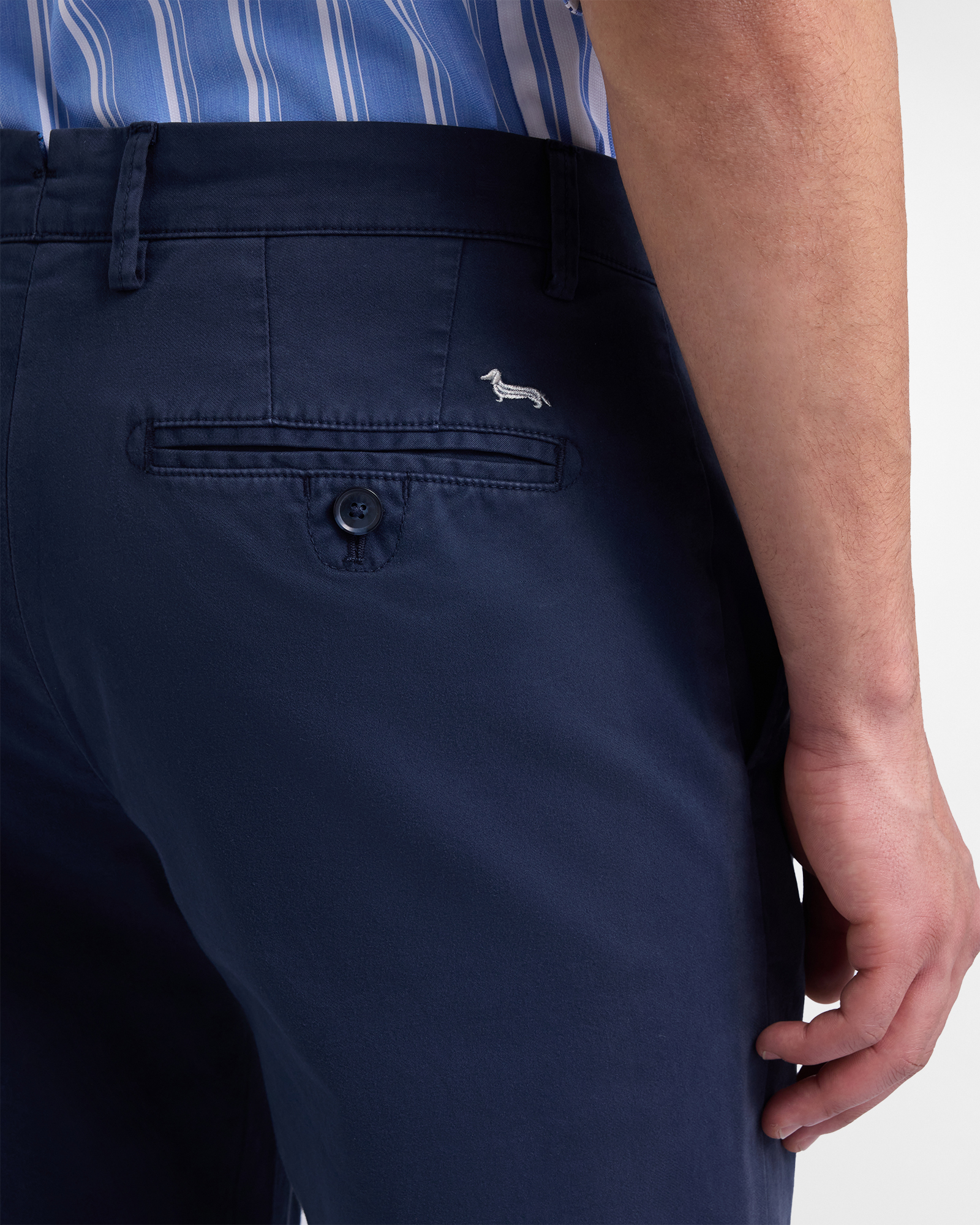 Semi-tailored chino pants, Blue, large image number 2