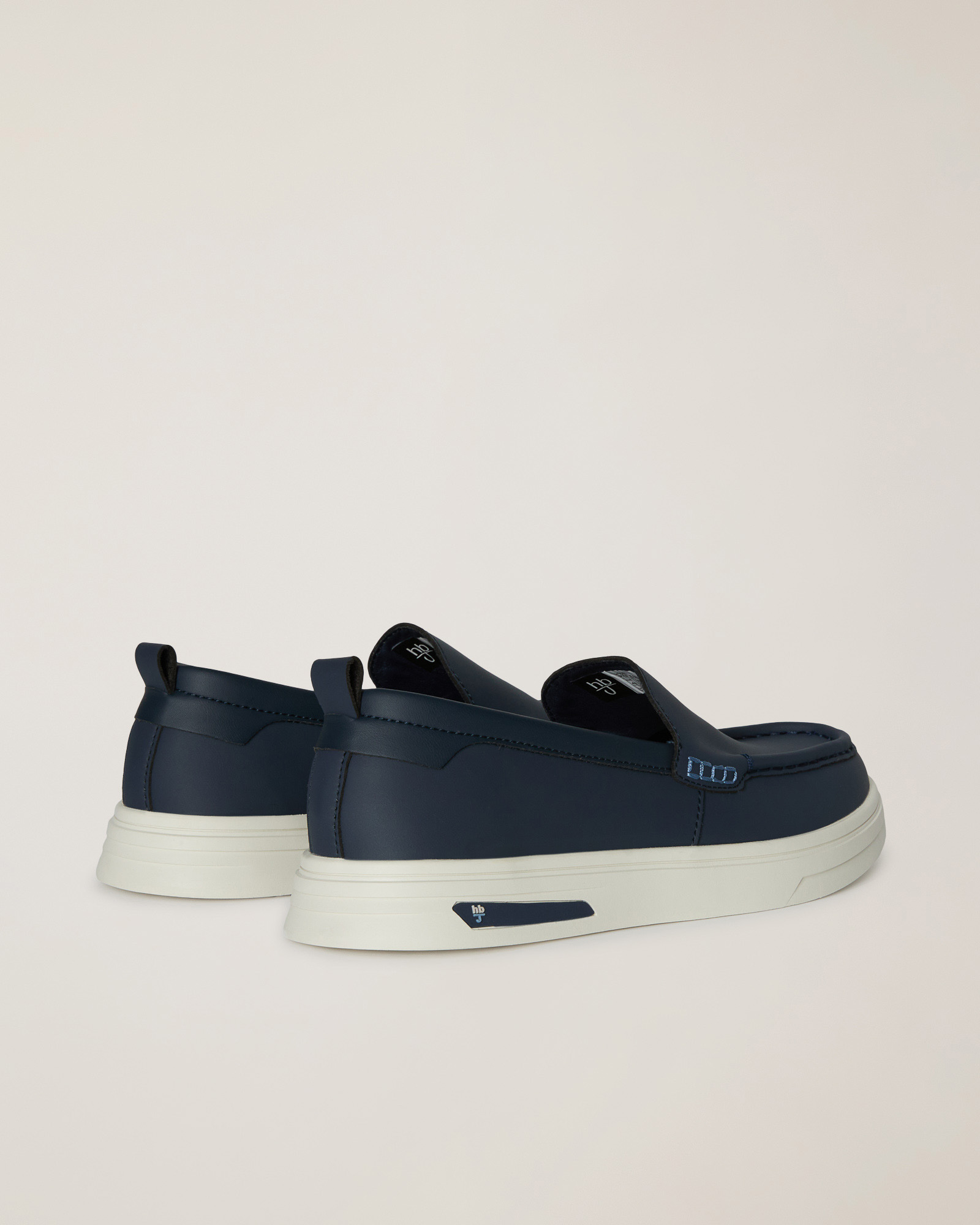 Leather Loafers with Contrast, Dark Blue, large image number 2