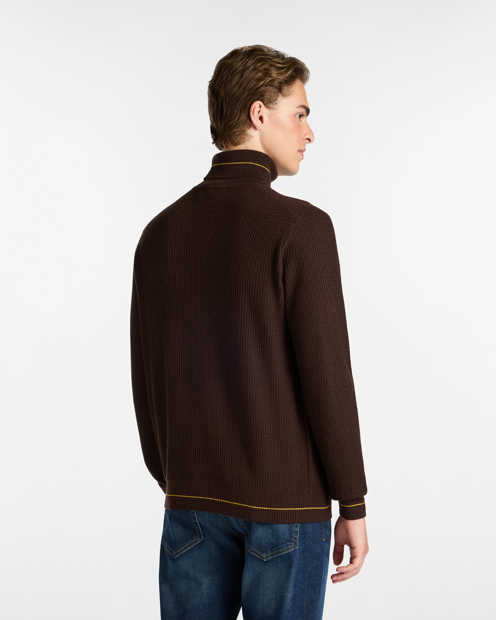 Dolcevita con Lavorazione Testurizzata, Marrone, large image number 1