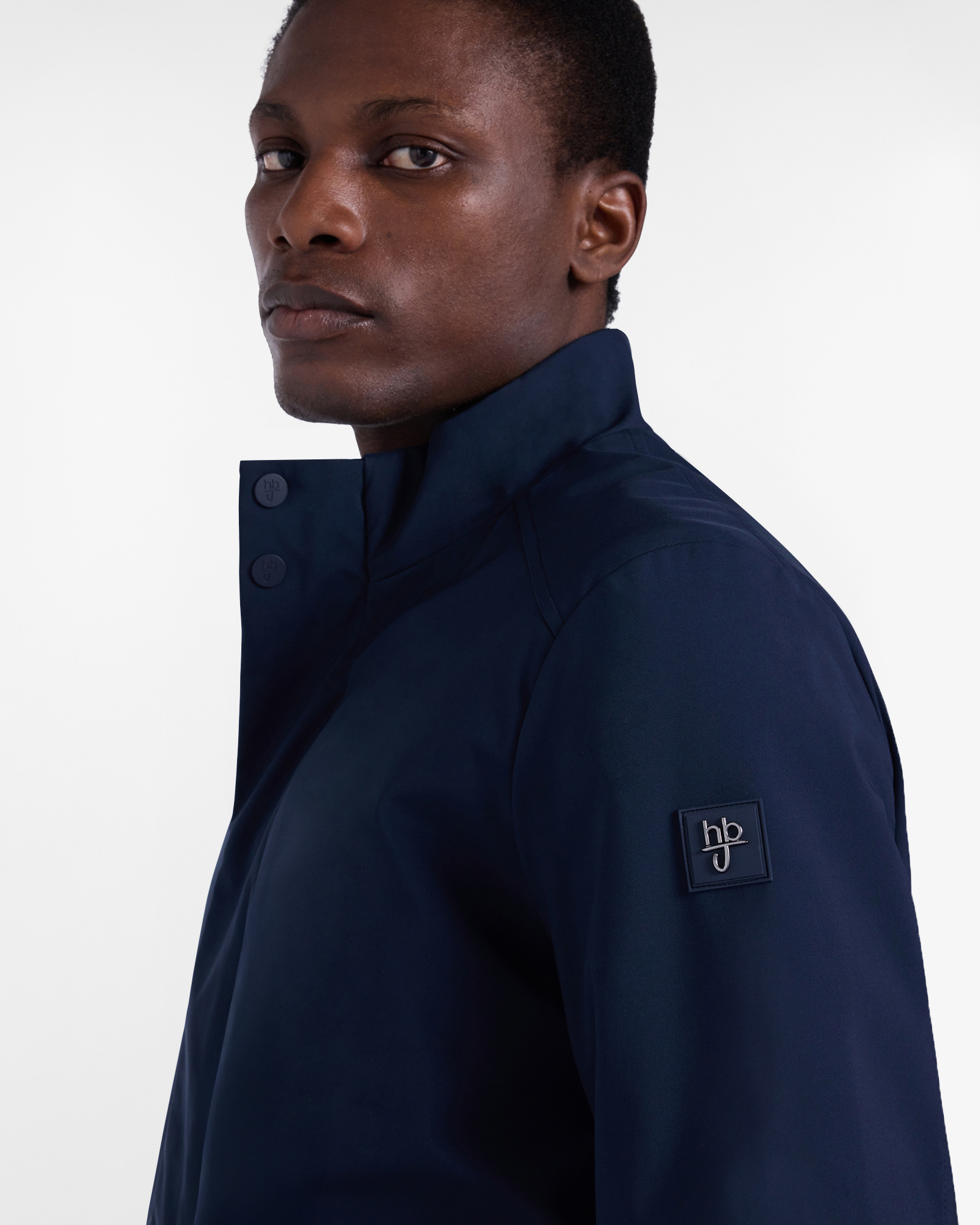 Soft Shell Jacket with Stand-Up Collar and Utility Pockets, Dark Blue, large image number 2