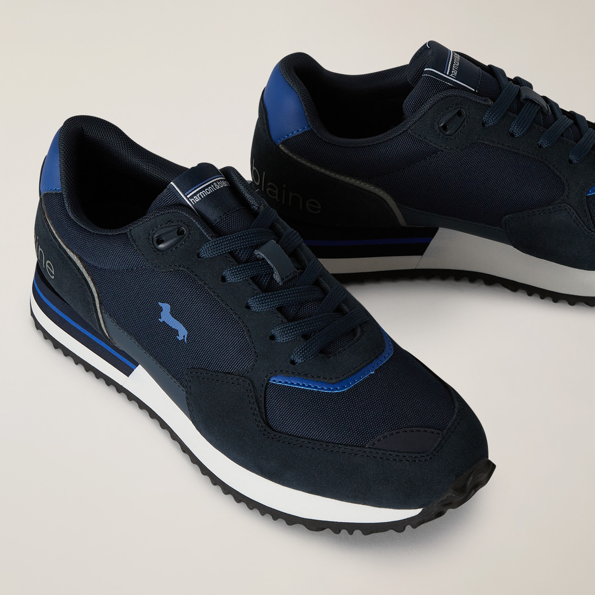 Sneakers With Contrasting Inserts, Blue, large image number 3