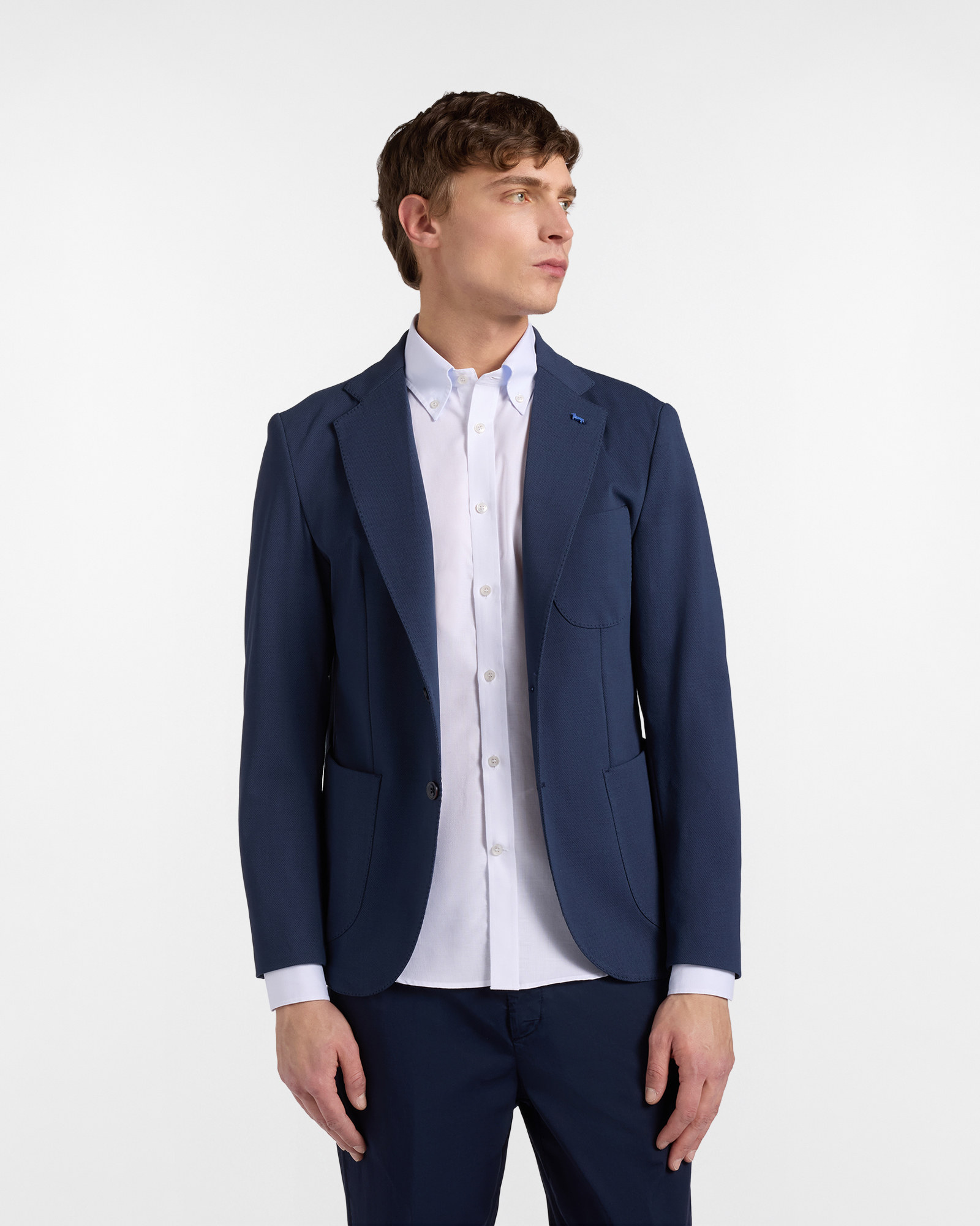 Cardigan Jacket in tessuto tecnico, Uomo, Blu, Taglia: 46