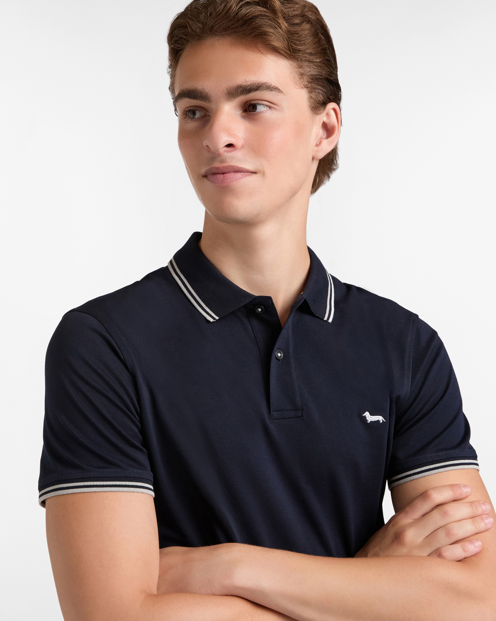 Essentials polo shirt in plain coloured cotton, Blue, large image number 2