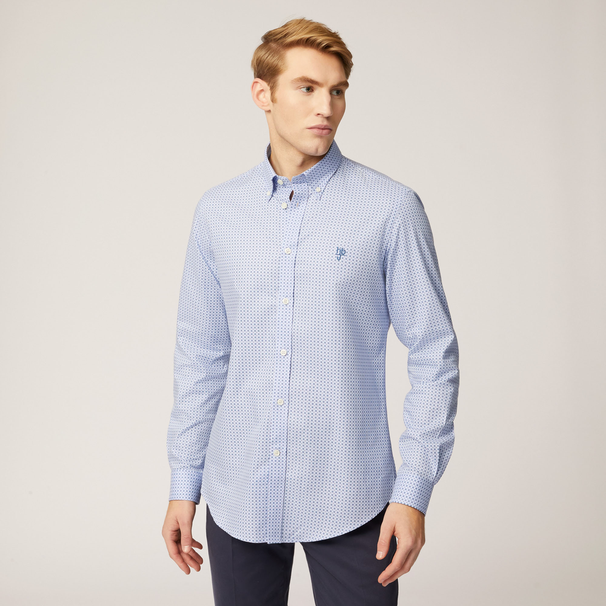NARROW M/L COLLO MONTECARLO 2 TEX, Dusty Blu, large image number 0