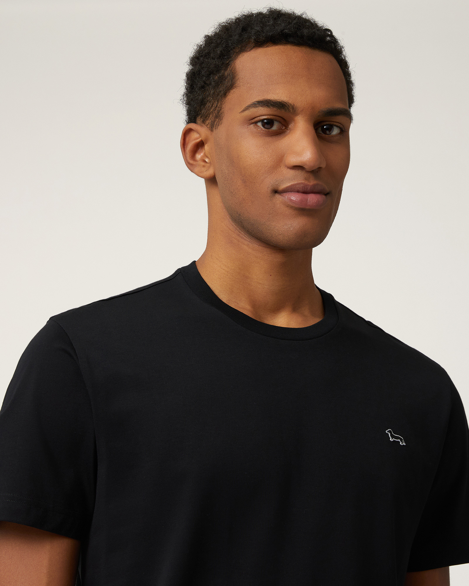 Cotton T-Shirt with Dachshund, Black, large image number 2