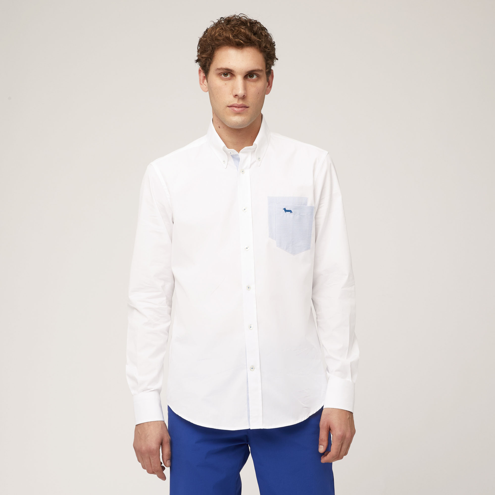 Cotton Shirt with Double Pocket, White, large image number 0