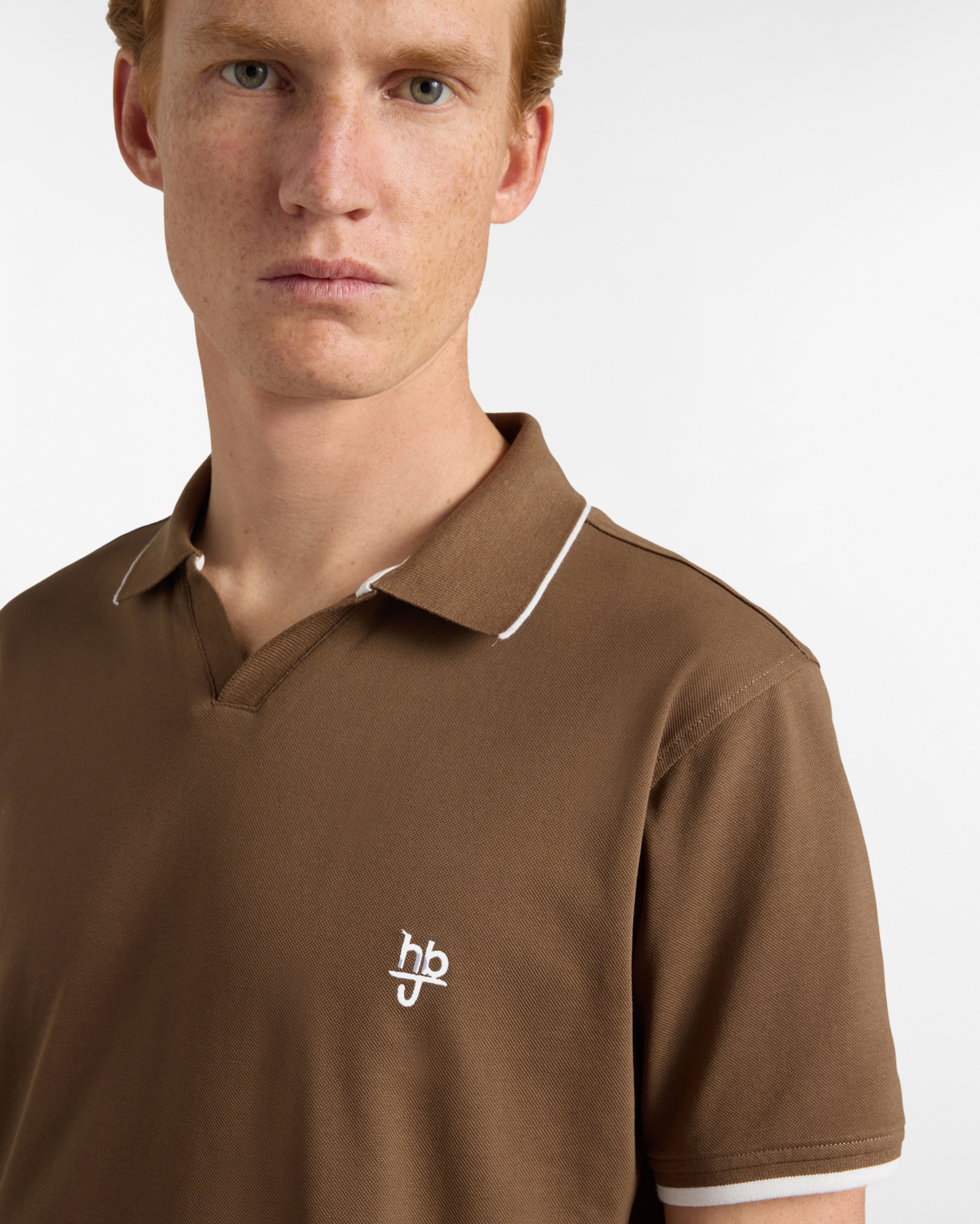 Polo uomo regular fit cotone piquet, Marrone chiaro, large image number 2