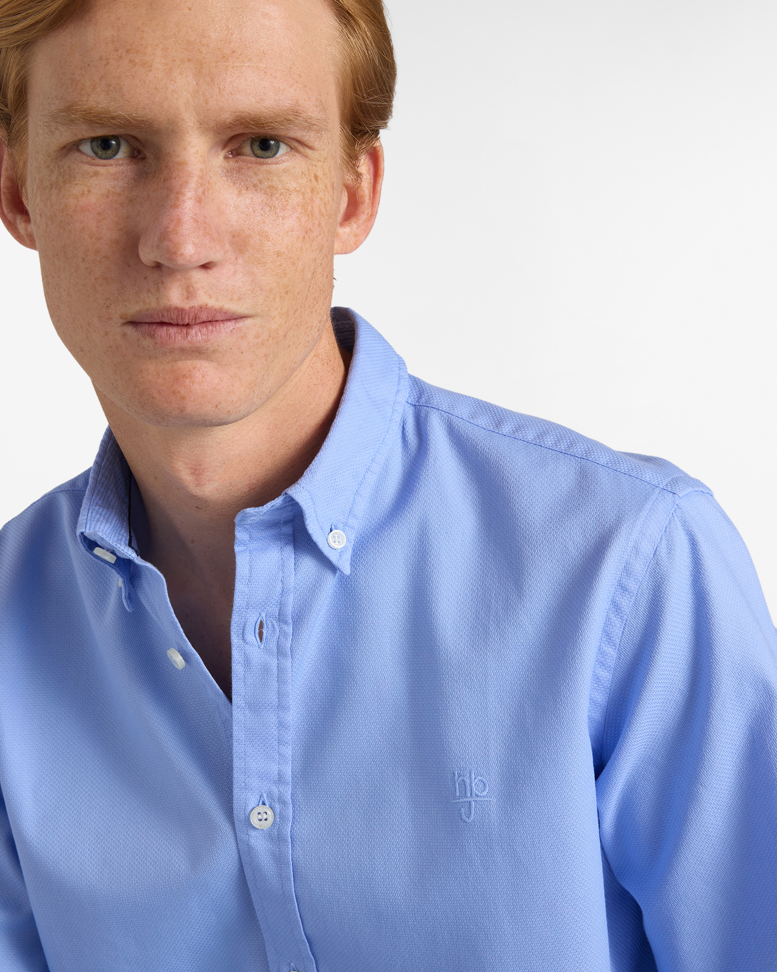 Camicia Uomo in Cotone Oxford, Azzurro polvere, large image number 2