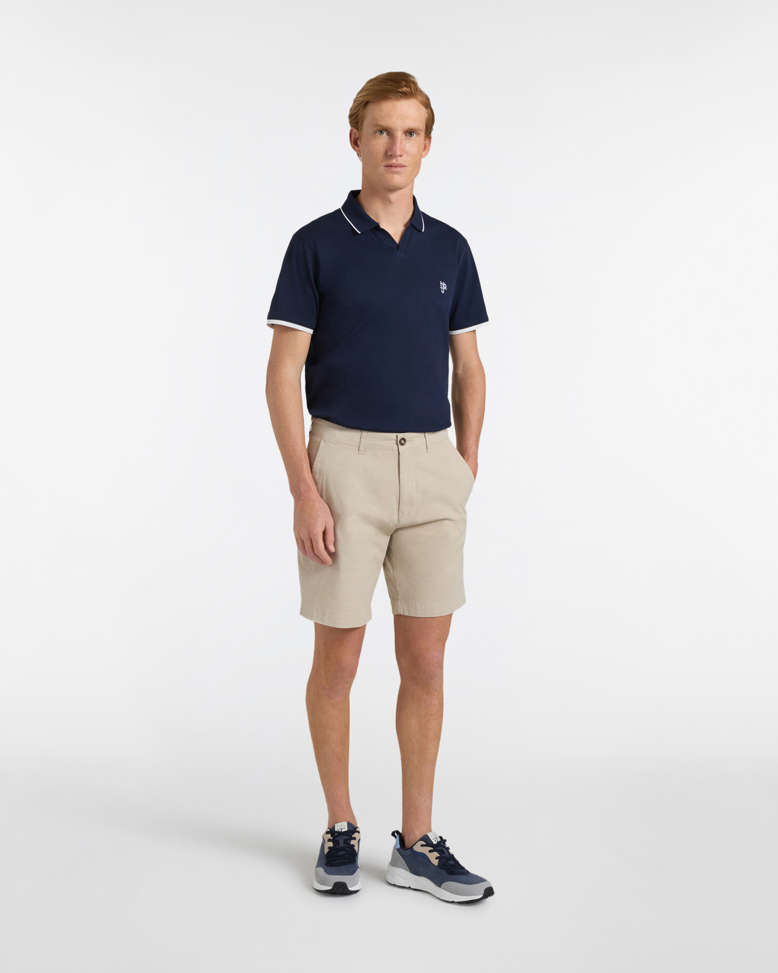 Bermuda Uomo Chino Narrow Fit, Beige, large image number 3