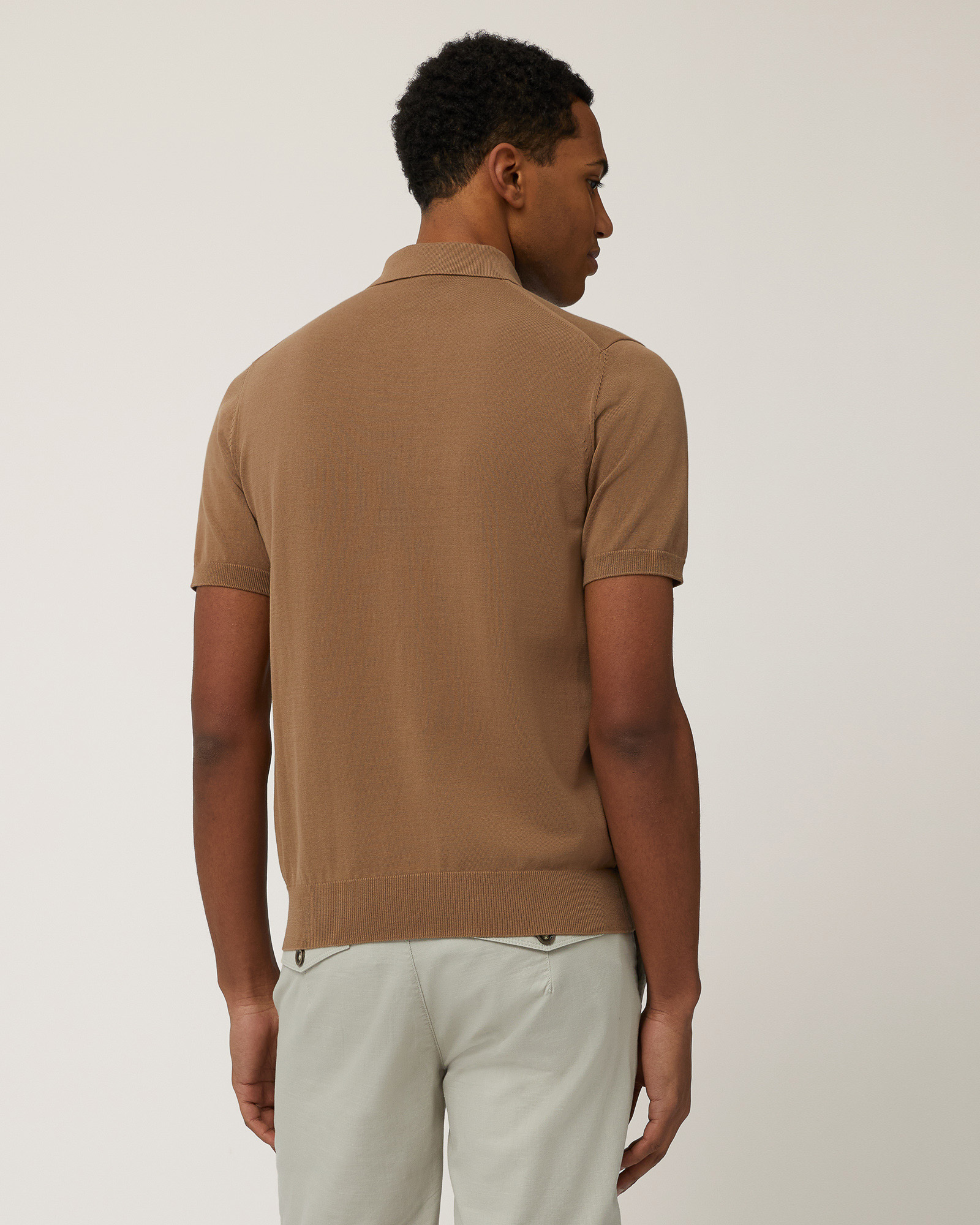 Knit Polo, Light Brown, large image number 1