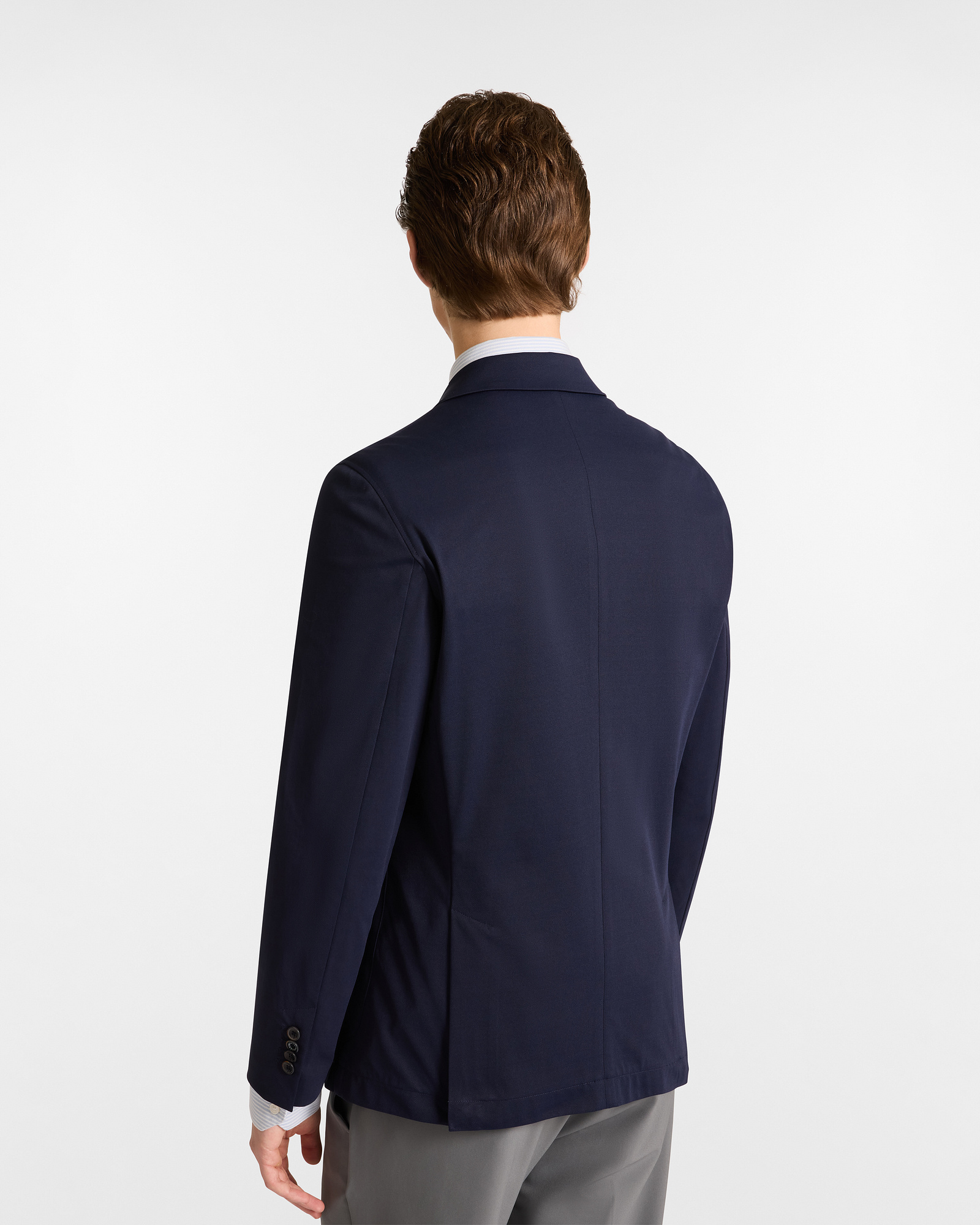 Single-Breasted Jersey Jacket with Dachshund, Navy Blue, large image number 1
