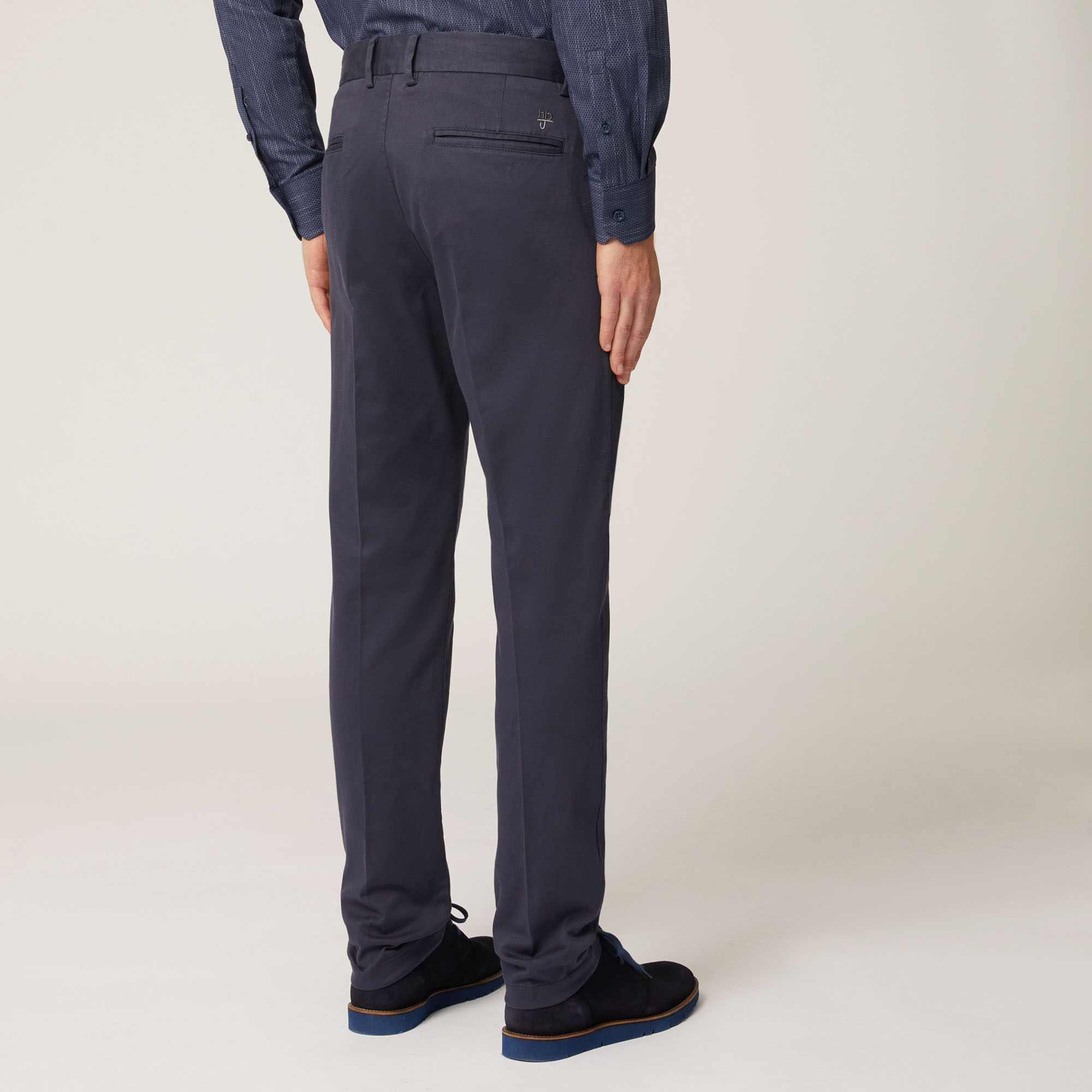 Pantalone Chino Narrow In Cotone Armaturato, Light Blue, large image number 1
