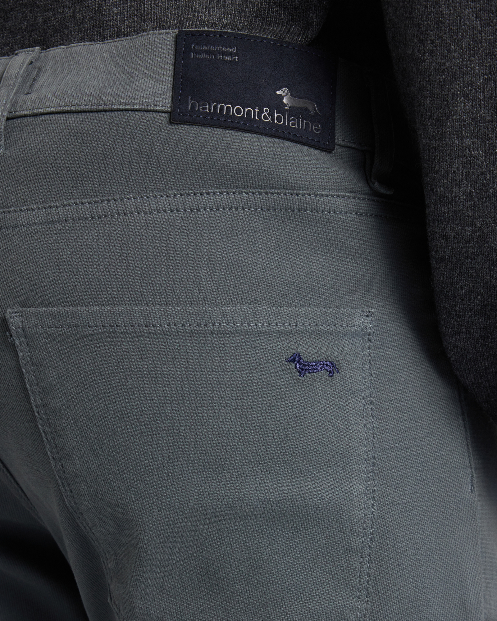 Men&rsquo;s slim-fit gray stretch cotton 5-pocket jeans Made in Italy, GRAY, large image number 2