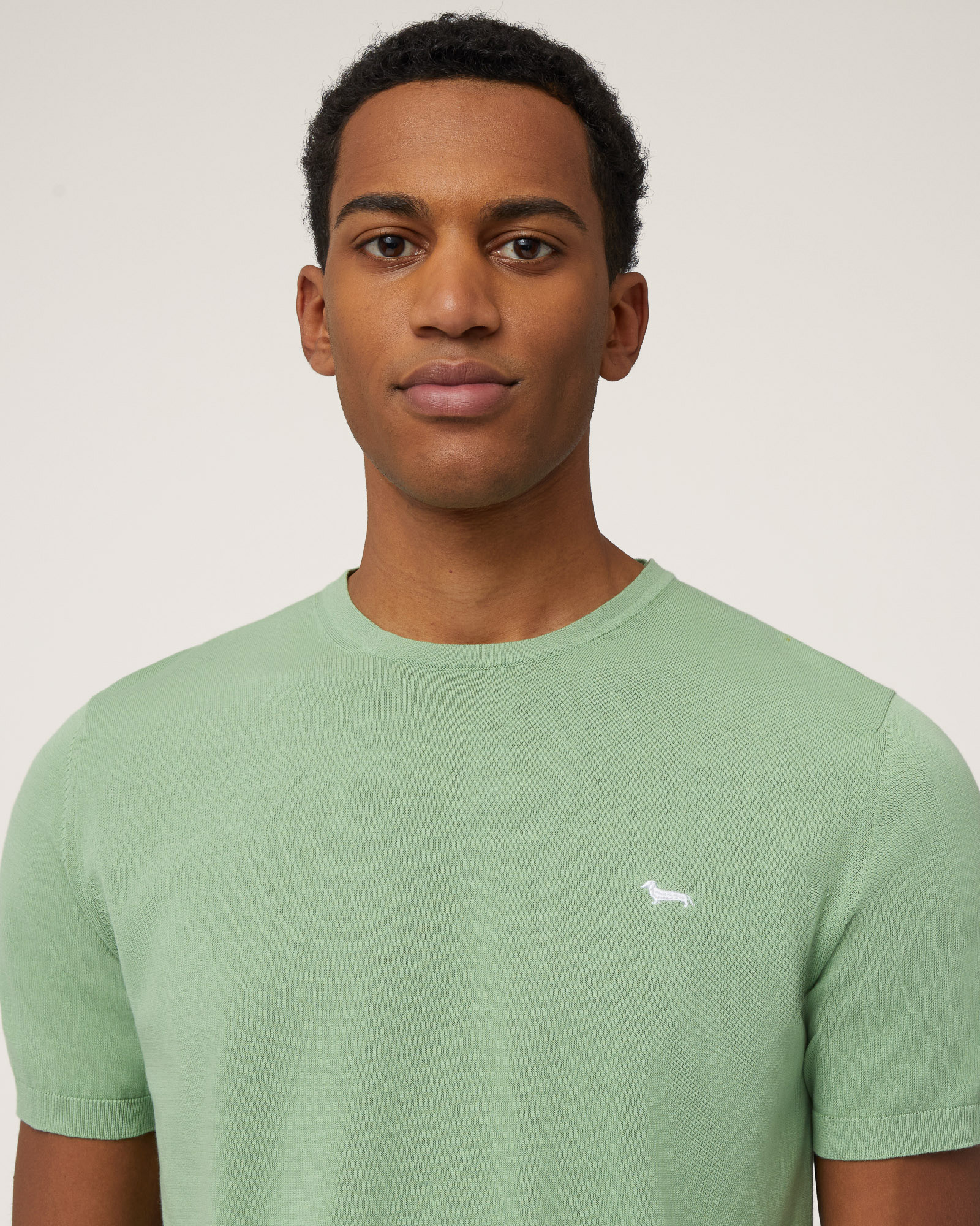 Cotton Knit T-Shirt, Light Green, large image number 2