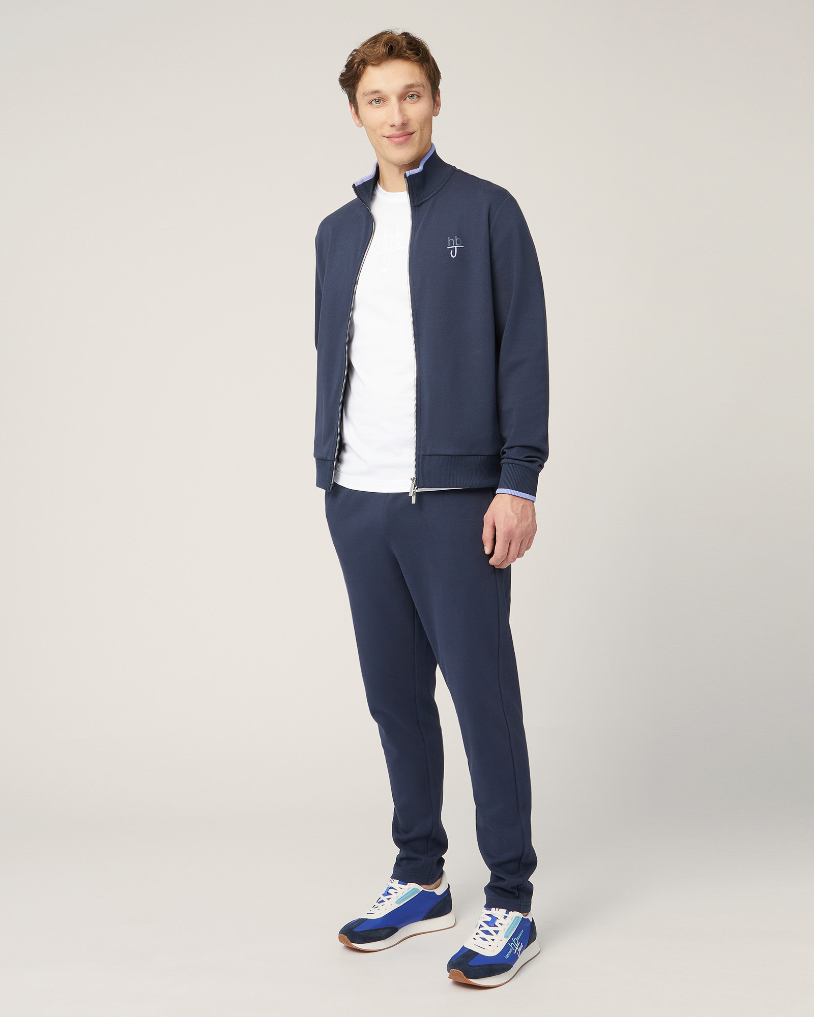 Felpa Full Zip Con Logo, Blu Scuro, large image number 3