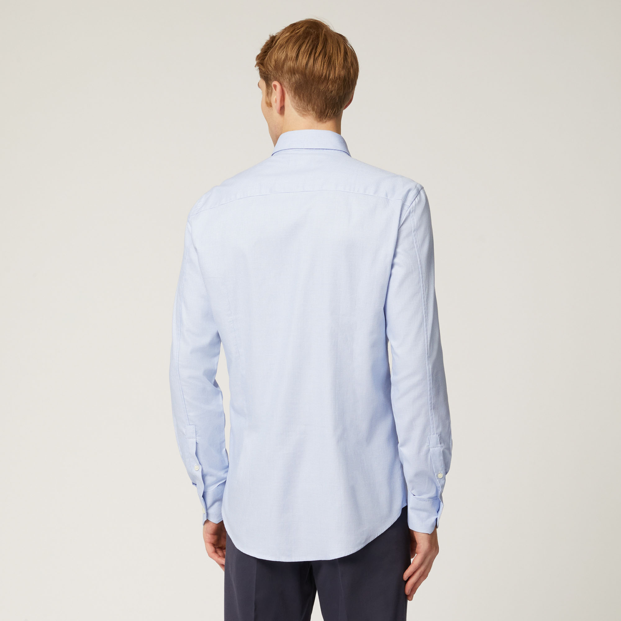 NARROW M/L COLLO PICCOLO 1 TEX, Dusty Blu, large image number 1