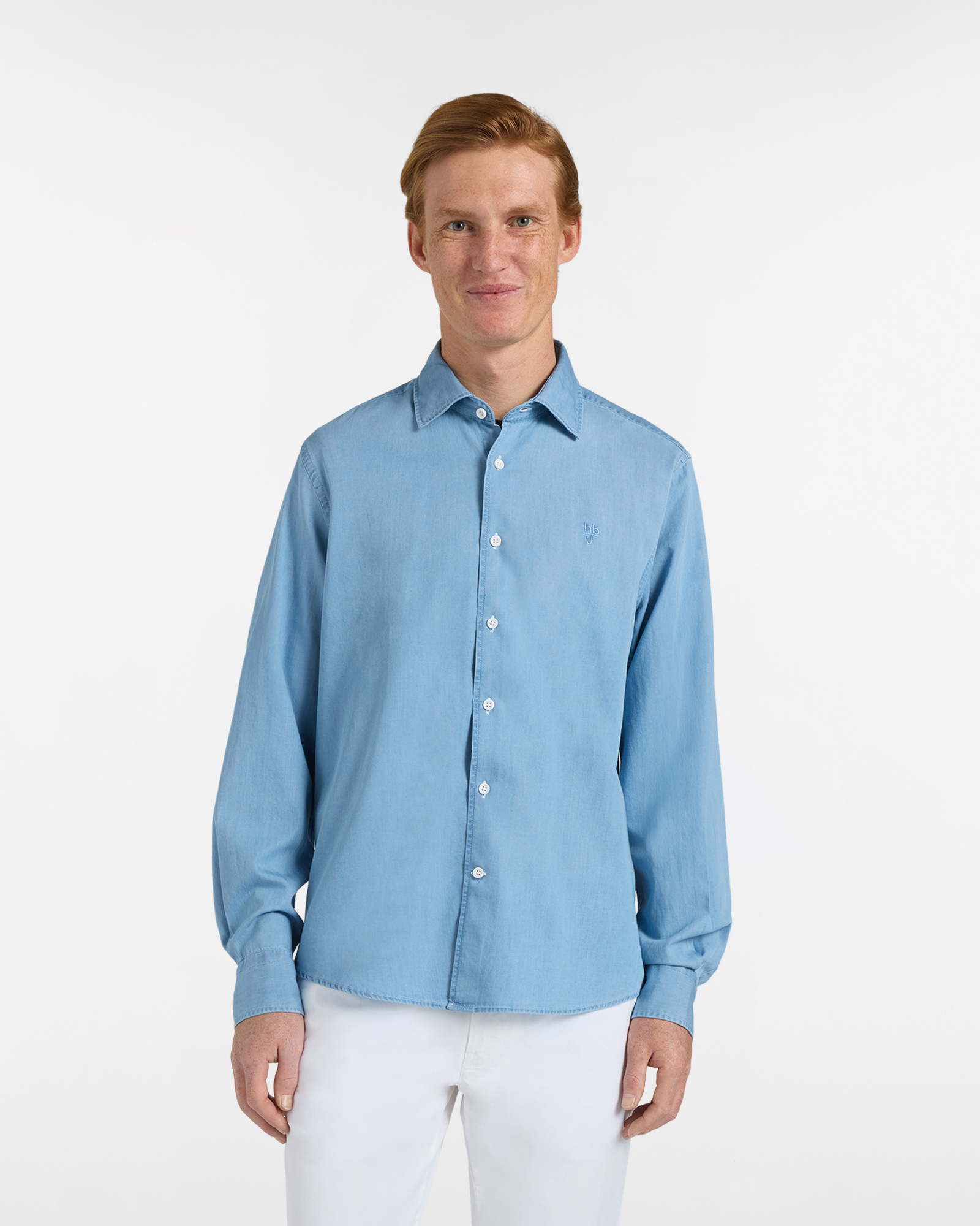 Camicia Uomo in Denim con Pinces sul Retro