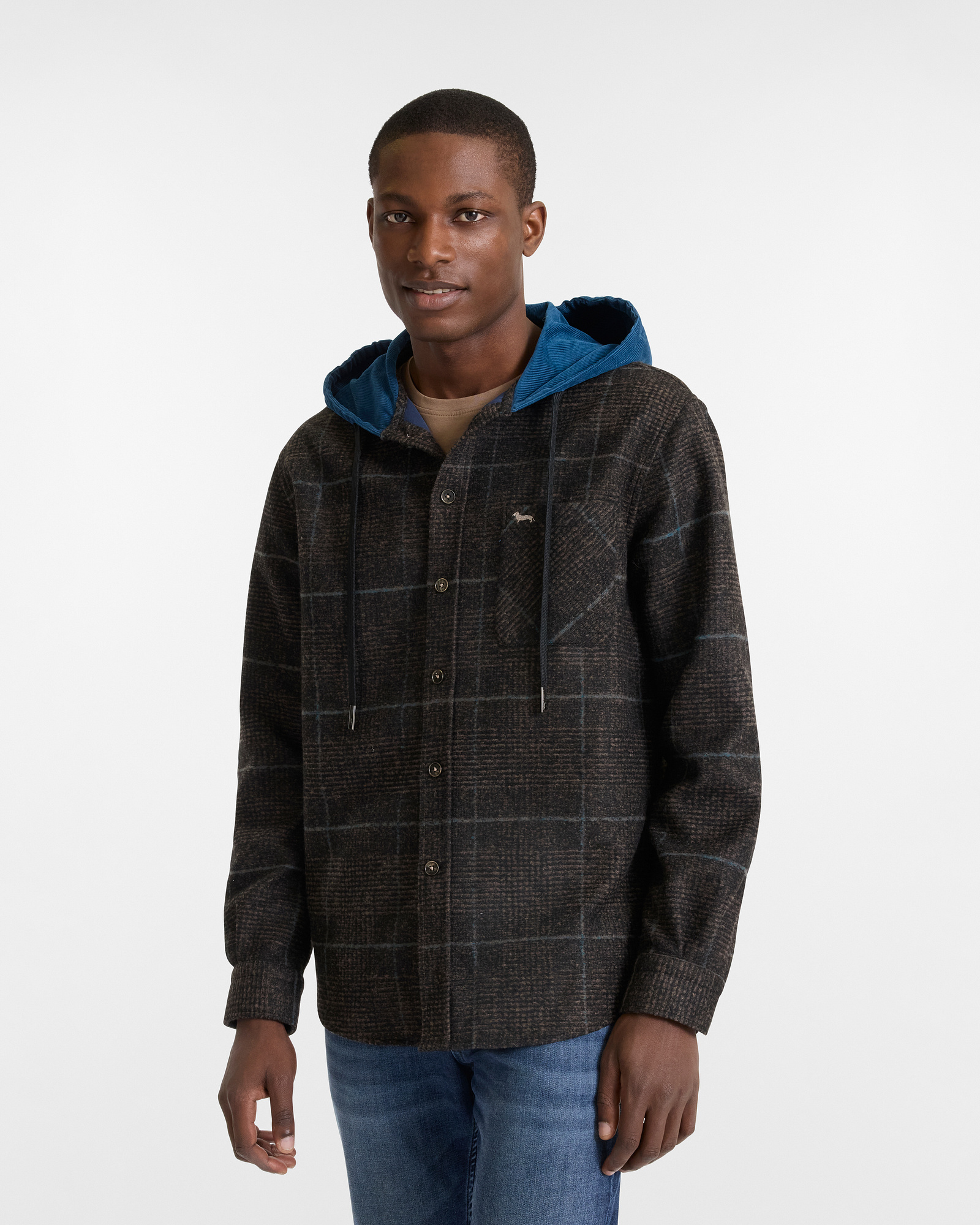 Sobrecamisa en Jacquard con Capucha