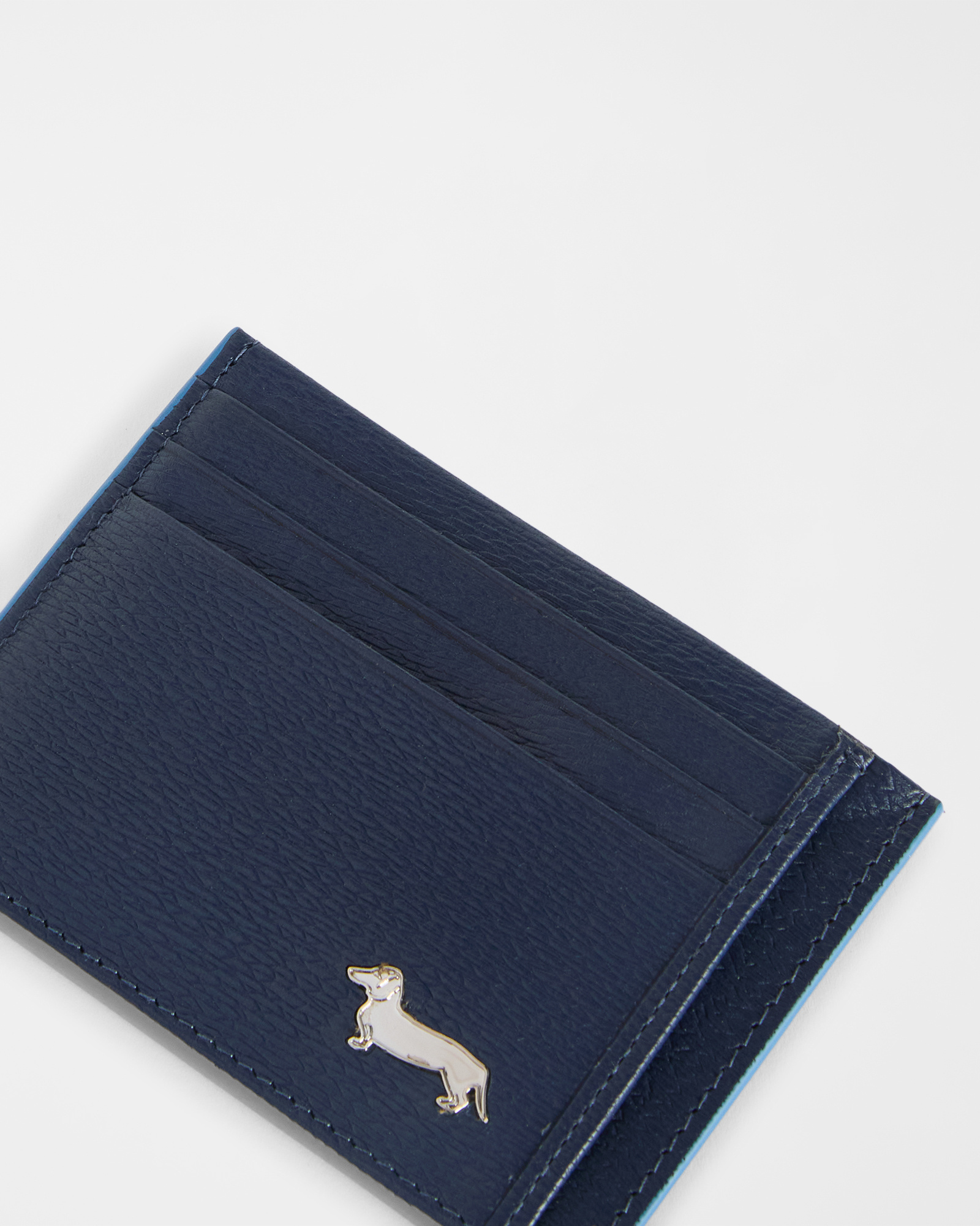 Genuine leather cardholder, Blue, large image number 2