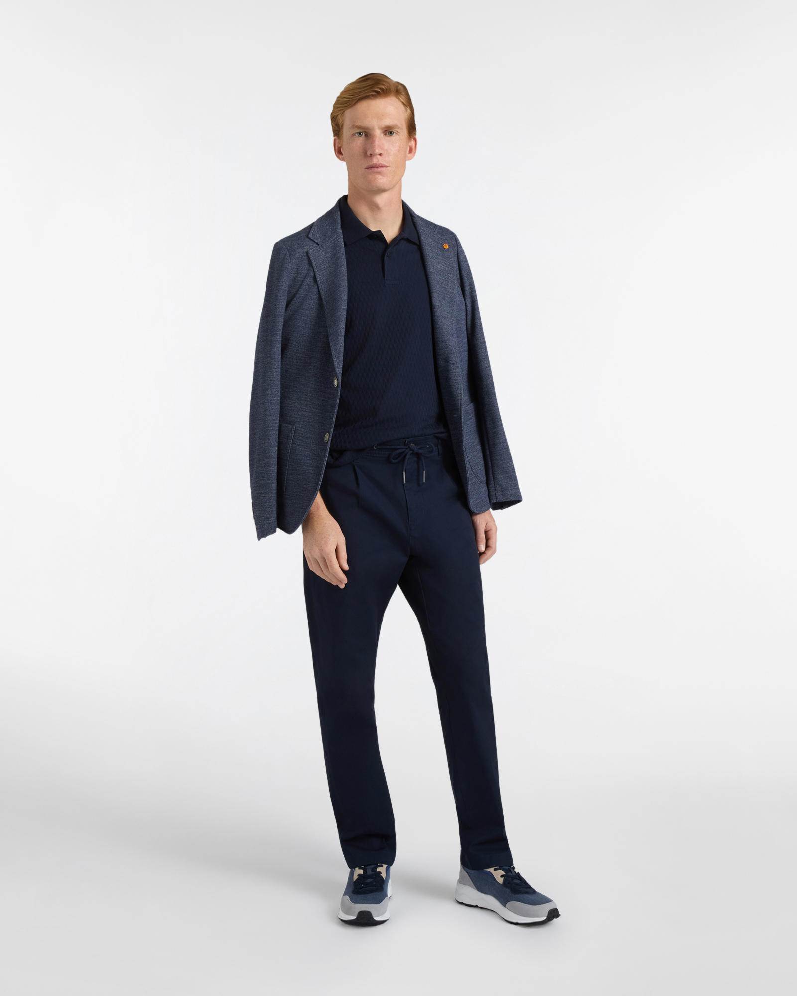 Jogger Uomo in Tessuto Dobby Regular Fit, Blu scuro, large image number 3