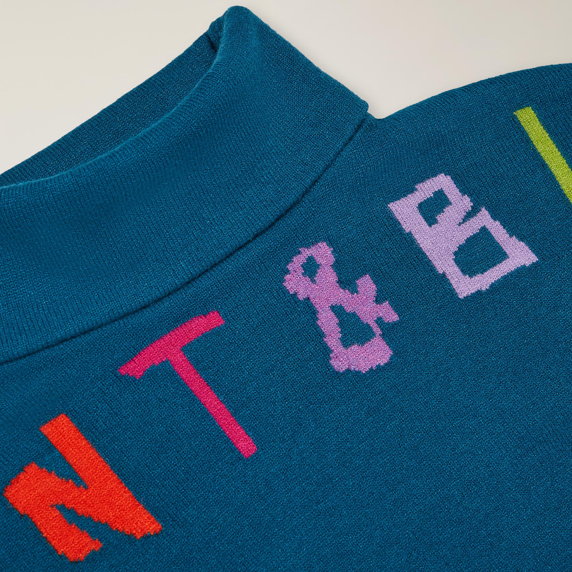 Turtleneck sweater with logo inlay, Teal green, large image number 2