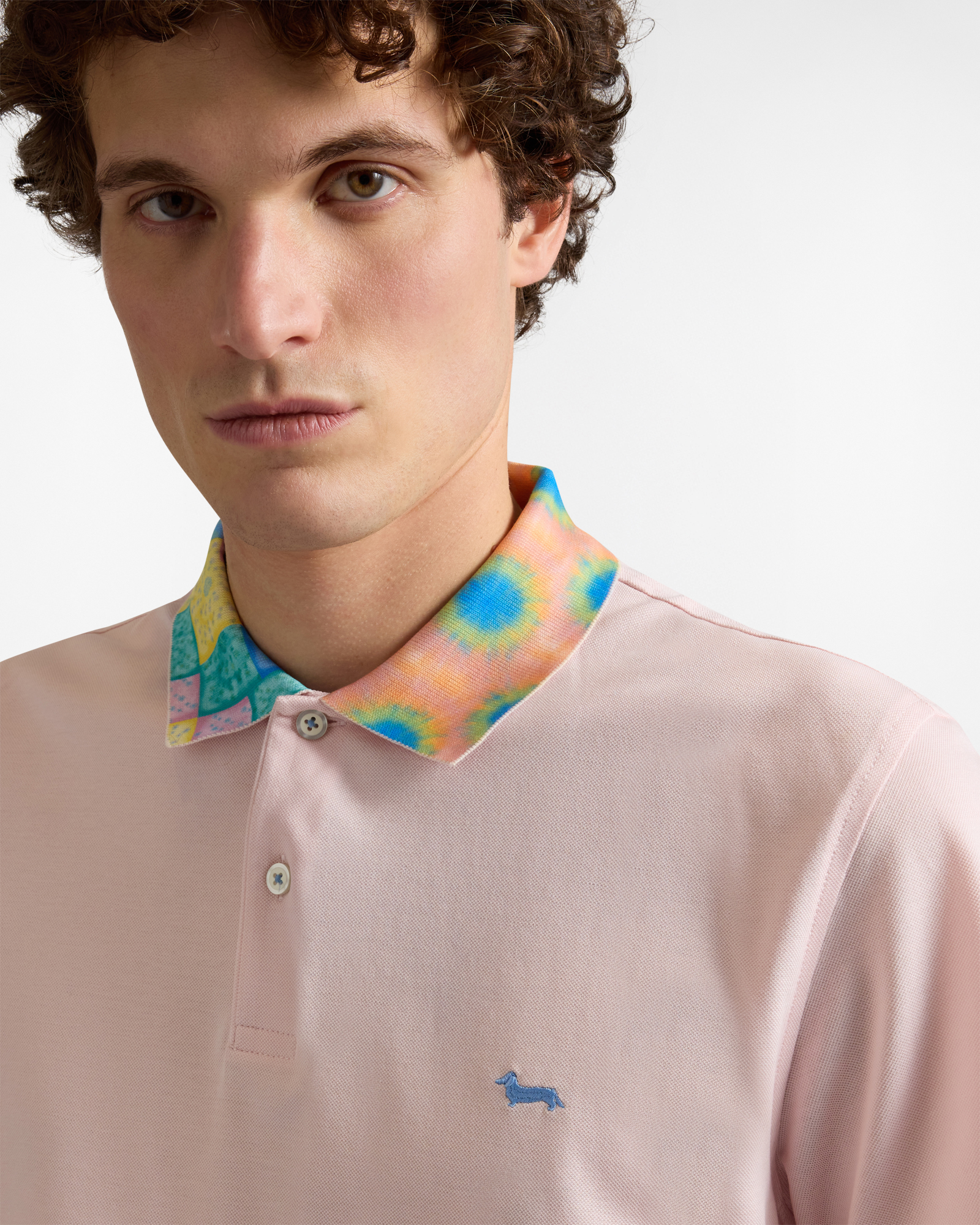 Polo shirt with printed collar, Red, large image number 2
