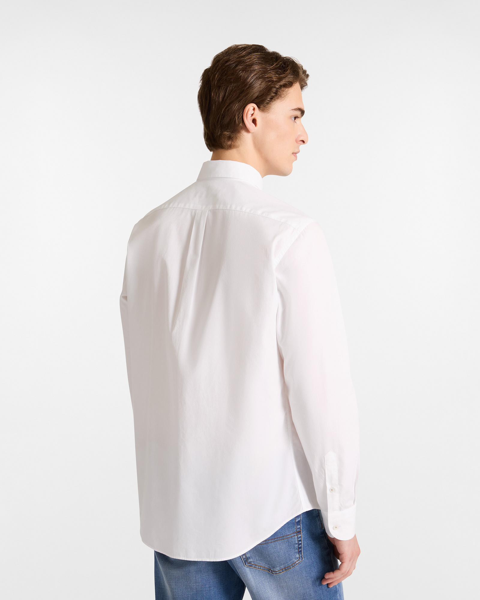 Camisa con Franjas en Contraste, Blanco, large image number 1