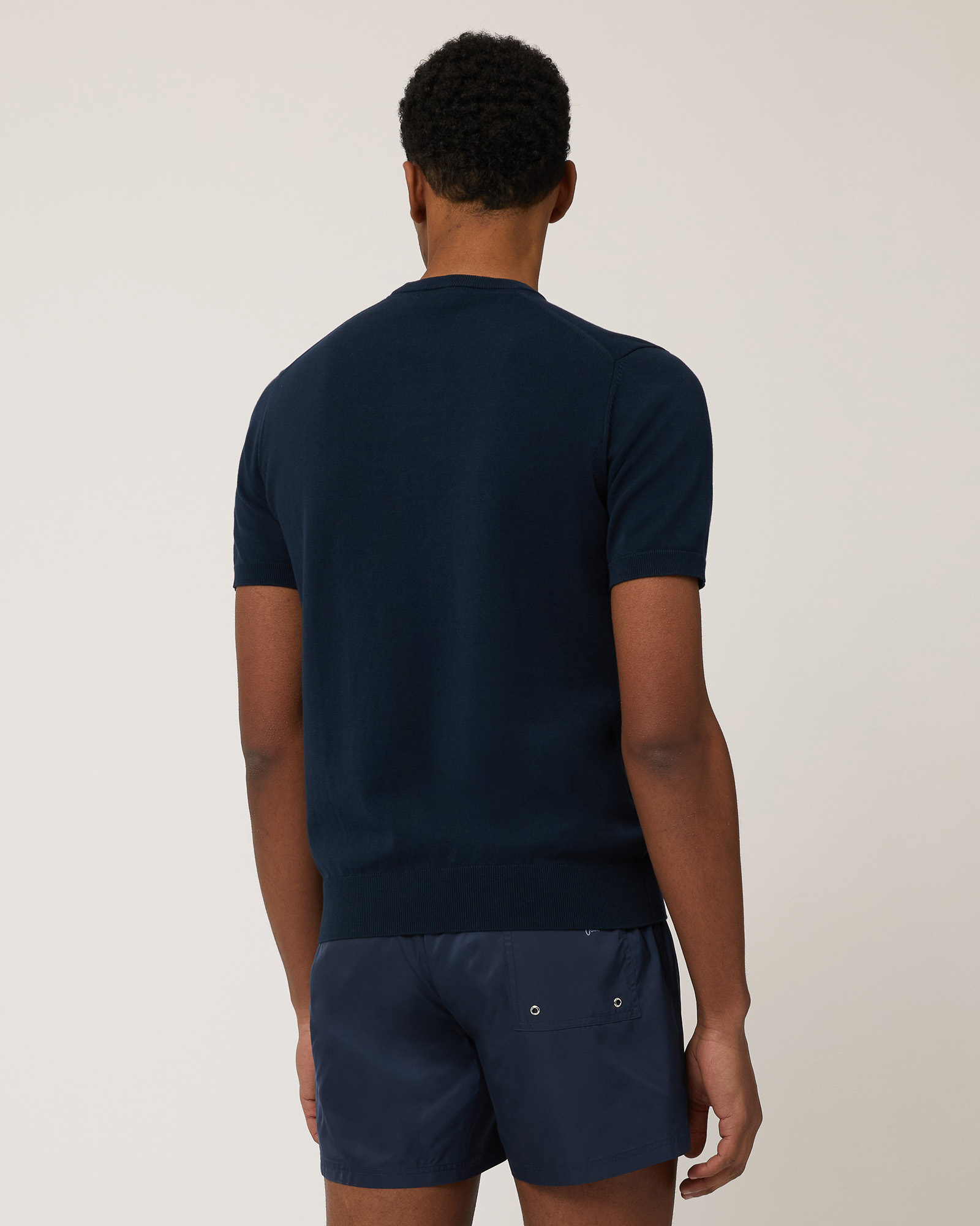 Knit T-Shirt, Dark Blue, large image number 1
