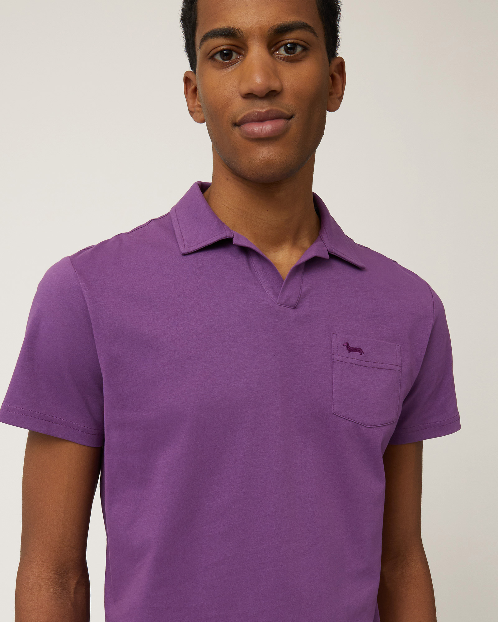 Poloshirt aus Jersey mit Brusttasche, Stiefmütterchen, large image number 2