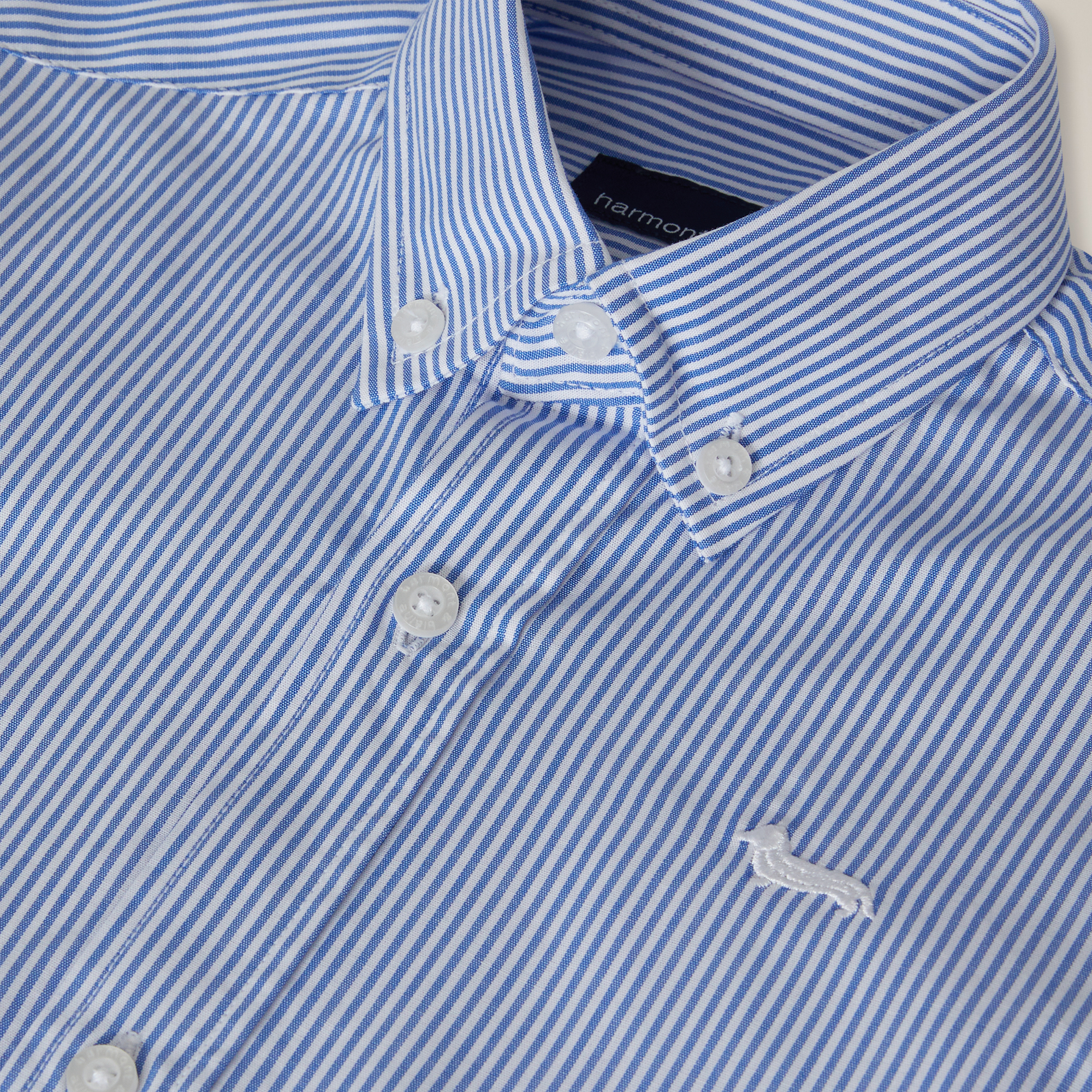 Striped shirt with logo embroidery, Light Blue, large image number 2
