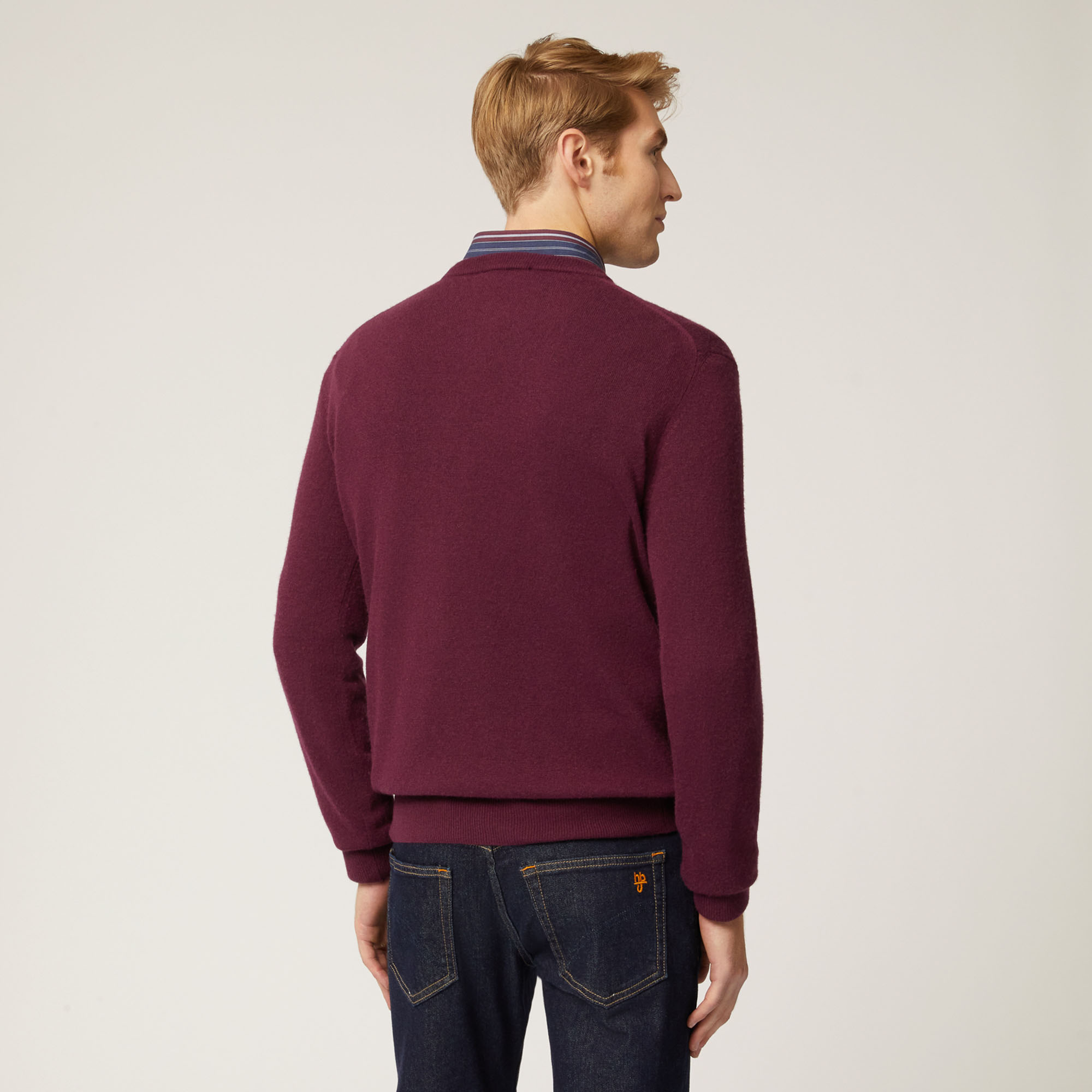 Pullover Girocollo Hbj, Rosso Scuro, large image number 1