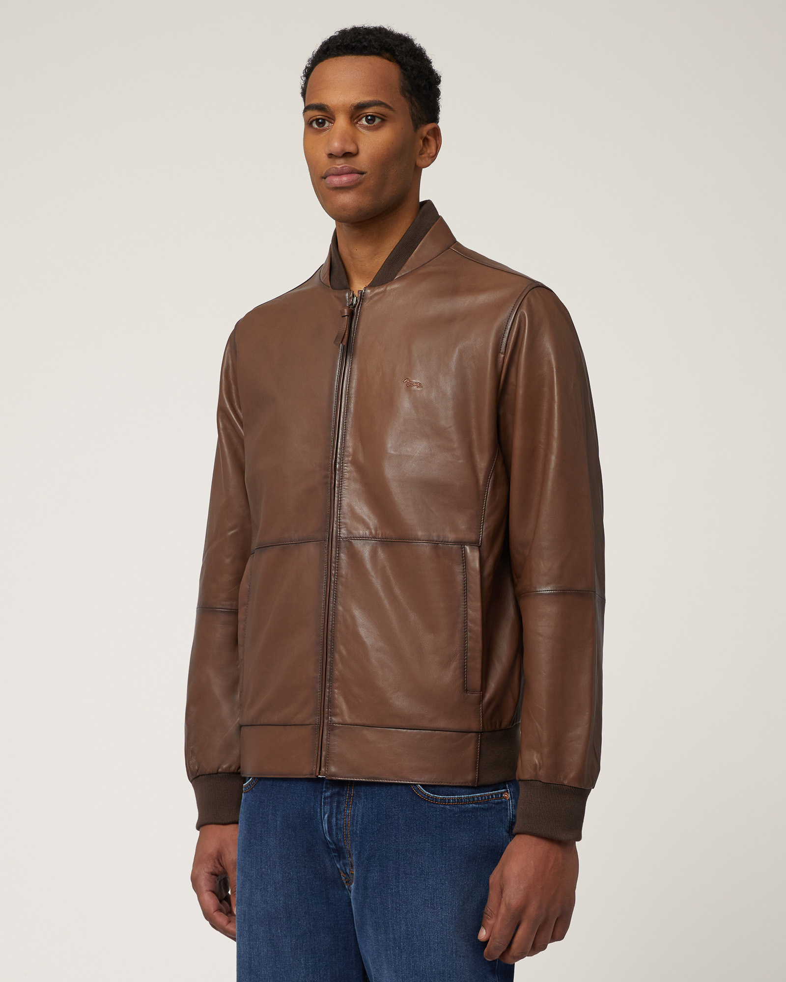 Bomber In Nappa Indigo Cruise