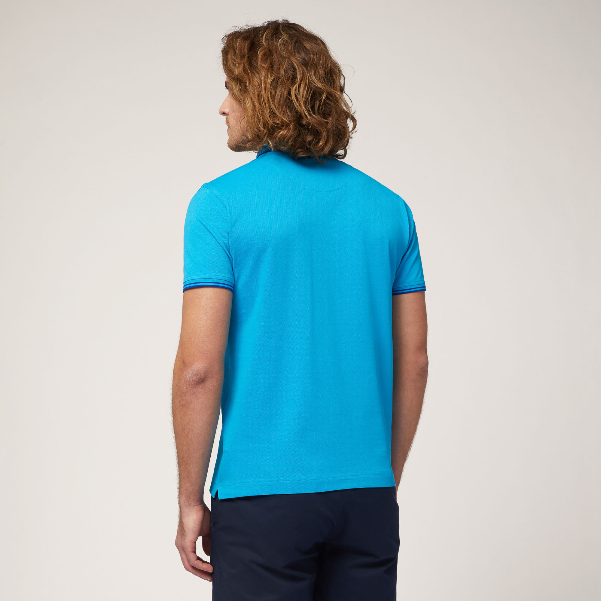 Poloshirt mit Kontrastfarben, Azur, large image number 1