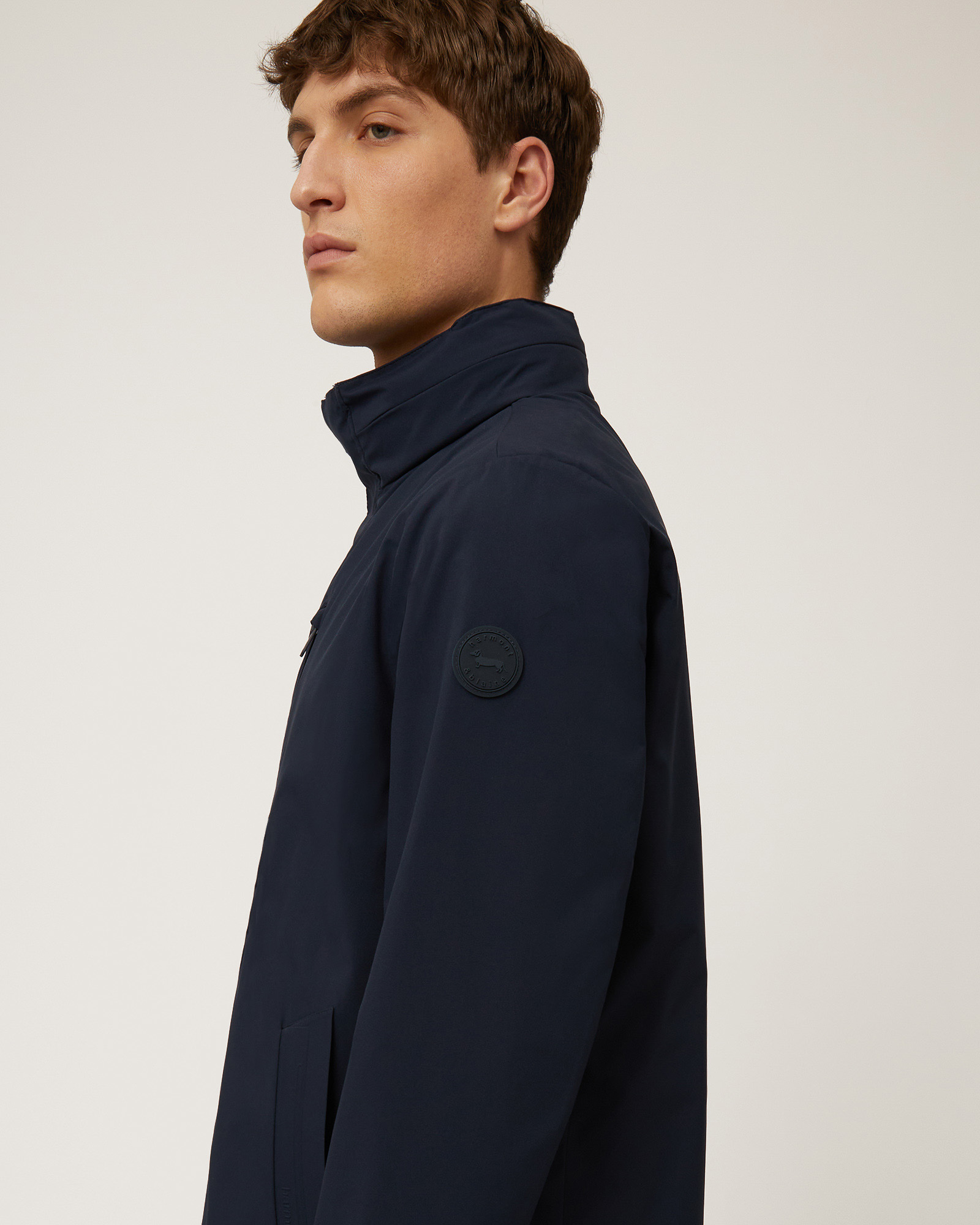 Softshell Short Trench Coat, Navy Blue, large image number 2