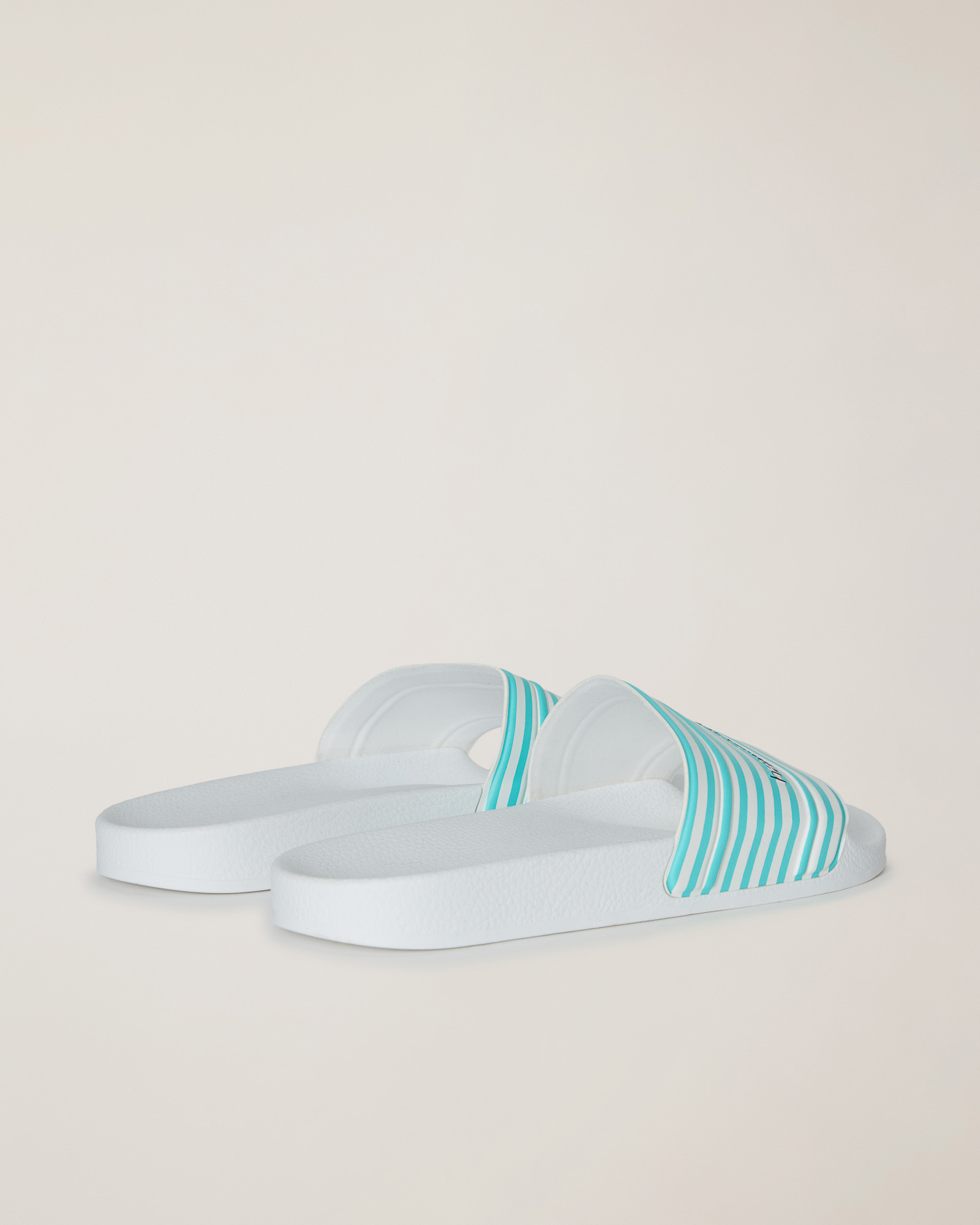 Mules de Plage avec Bande, Blanc/Turquoise, large image number 2