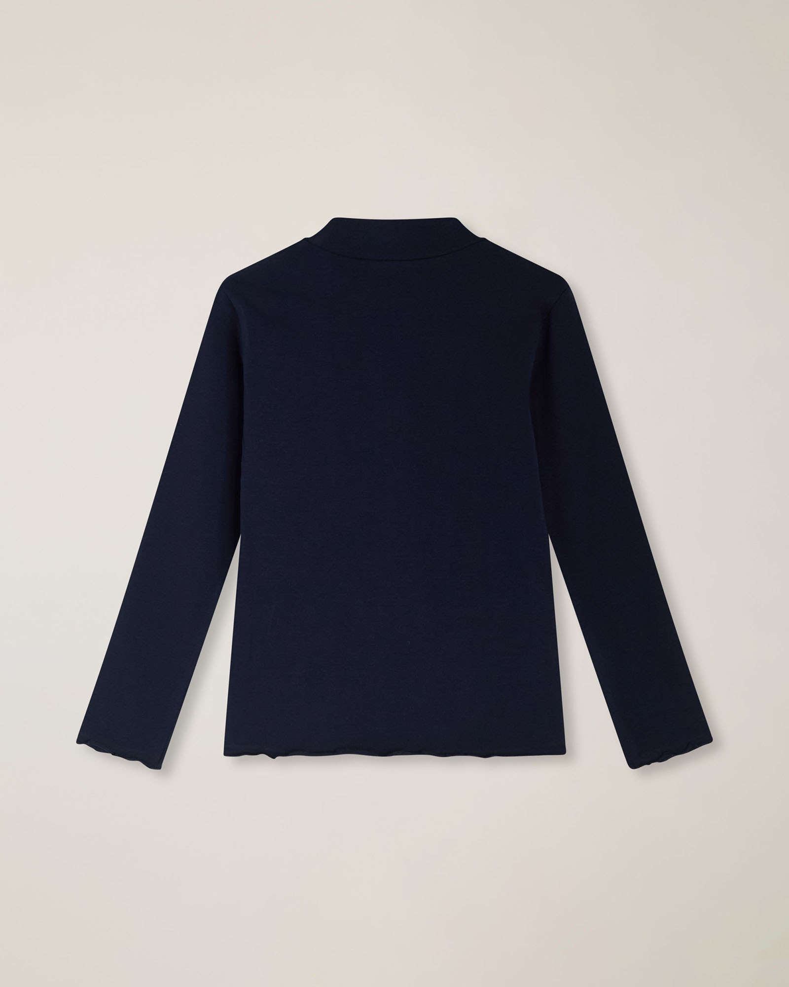 Turtleneck T‑shirt with logo embroidery, Navy Blue, large image number 1