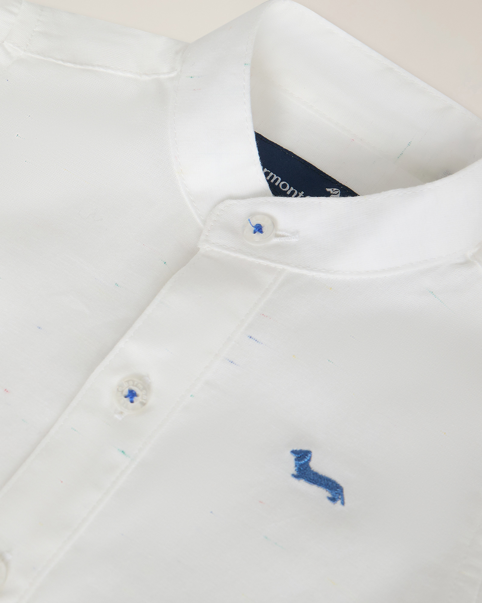 Cotton shirt with mandarin collar , White, large image number 2