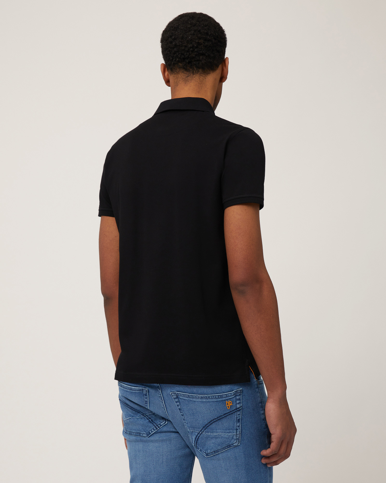 Narrow-Fit Cotton Polo, Black, large image number 1