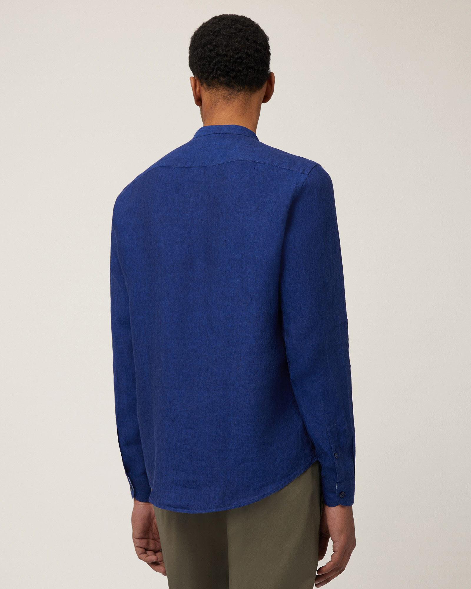 Shirt with Mandarin Collar, Midnight Blue, large image number 1