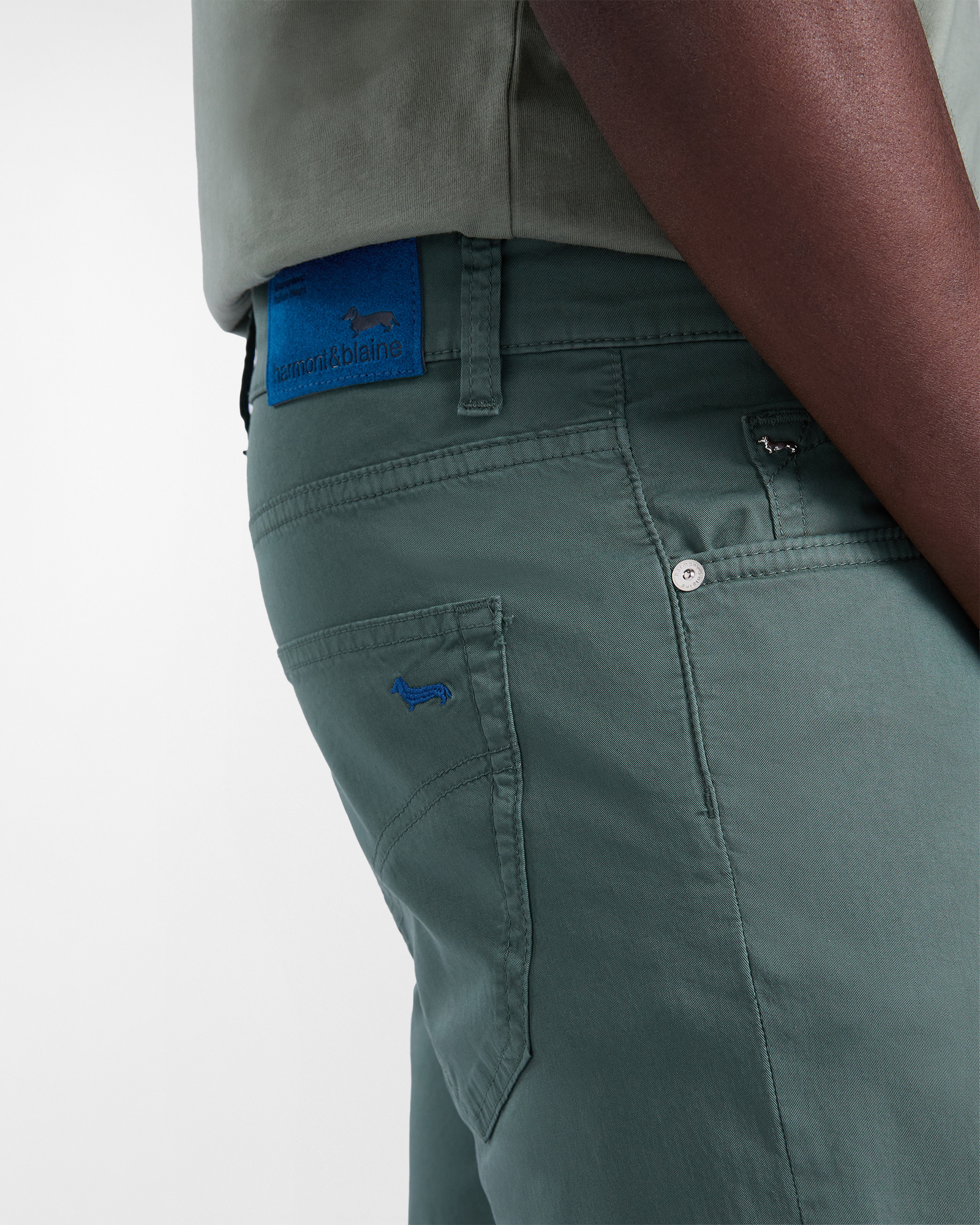 Narrow-fit five-pocket trousers, Green, large image number 2