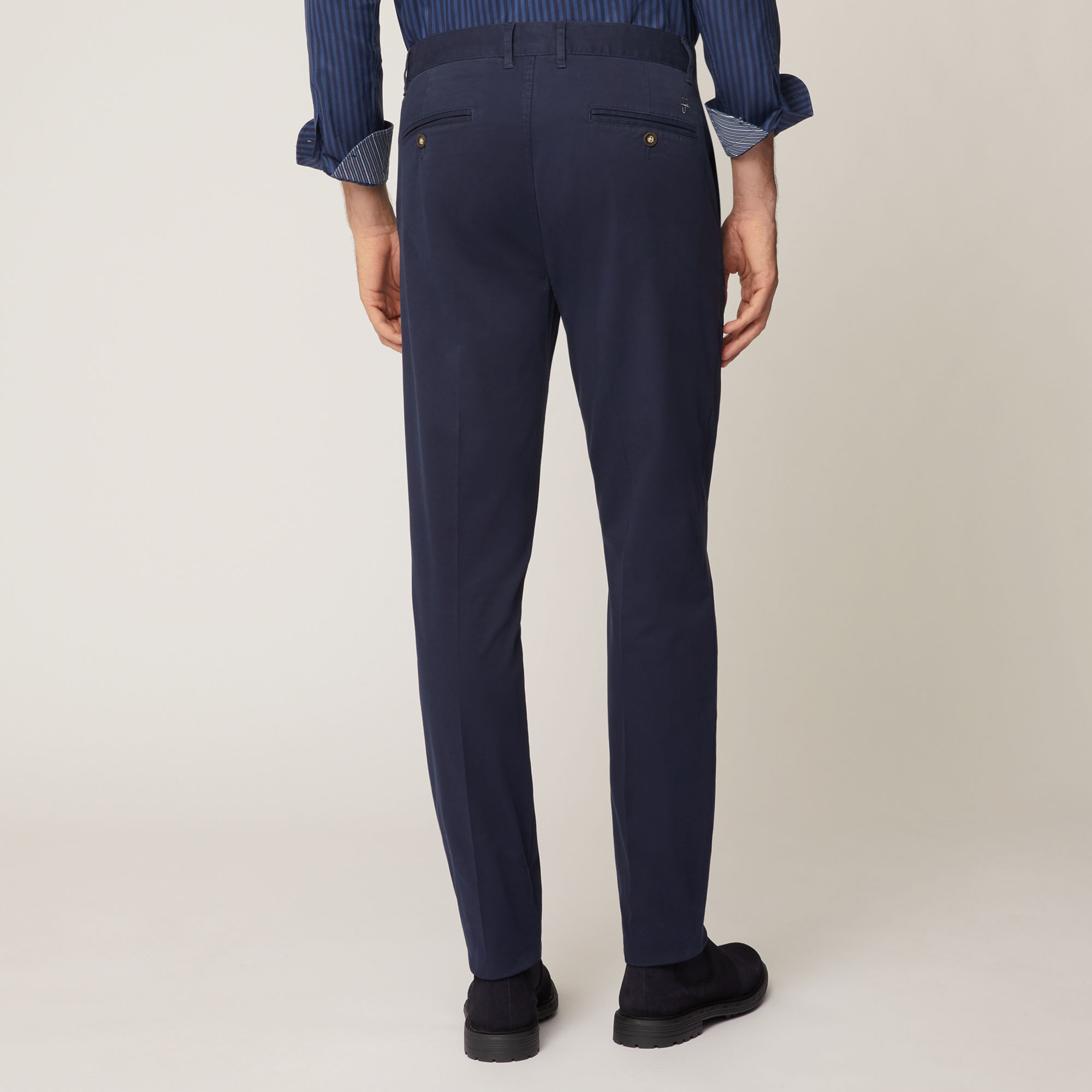 Pantalone Chino Narrow In Twill Leggero Di Cotone , Light Blue, large image number 1