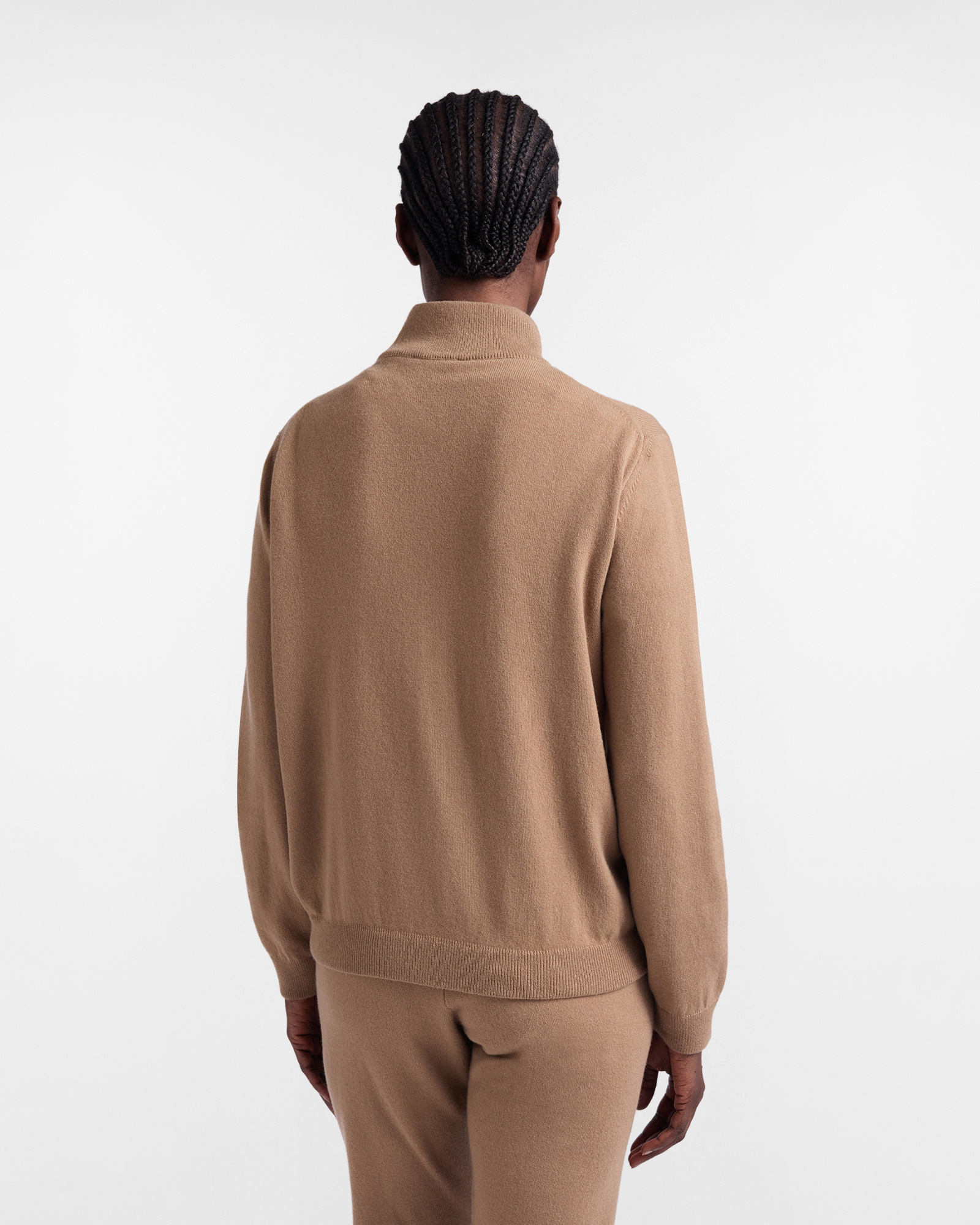 Full Zip Sweater in Wool and Cashmere "Cortina a Colori"