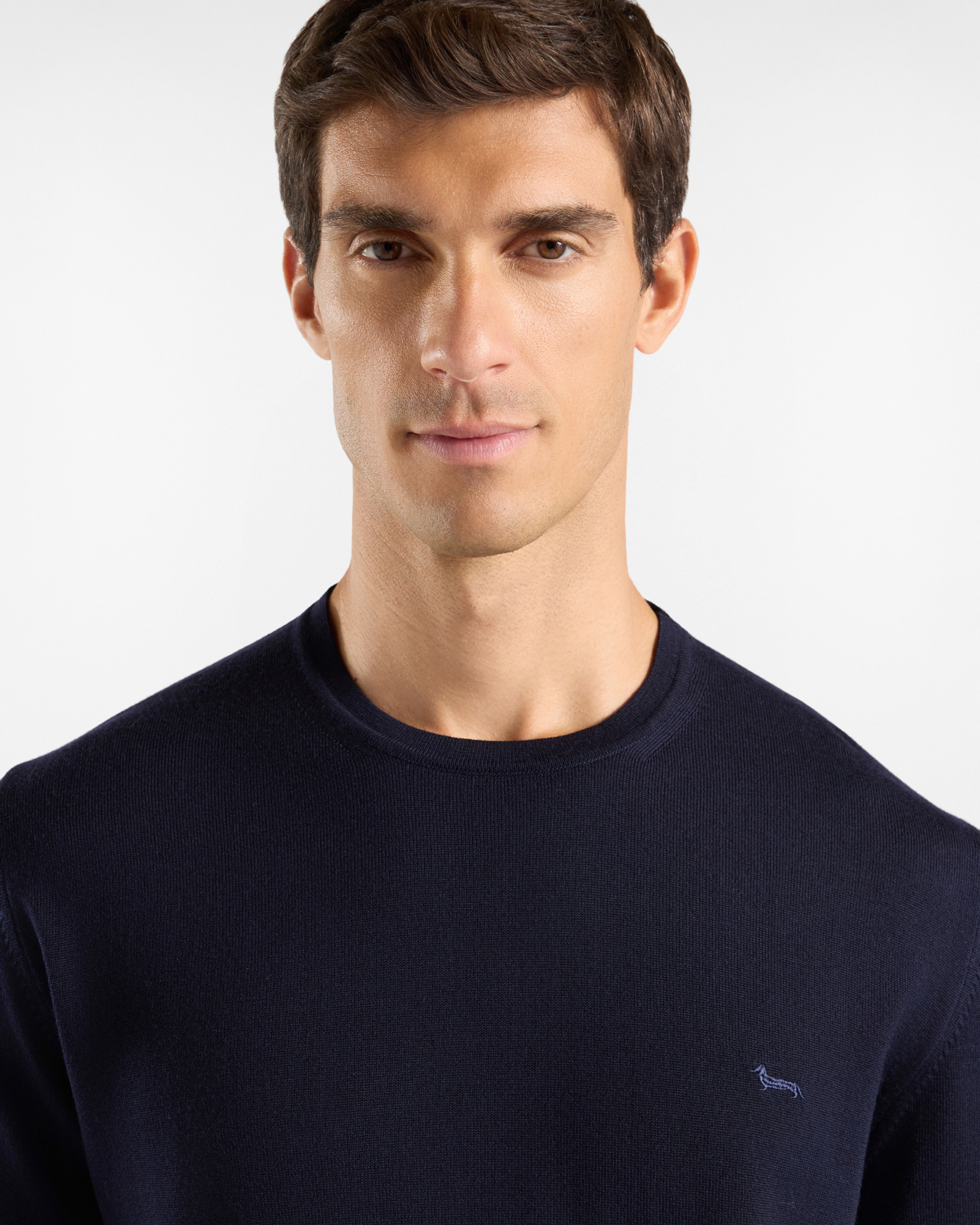 Men's Made in Italy sweater in  100% pure wool with regular fit, NAVY BLUE, large image number 2