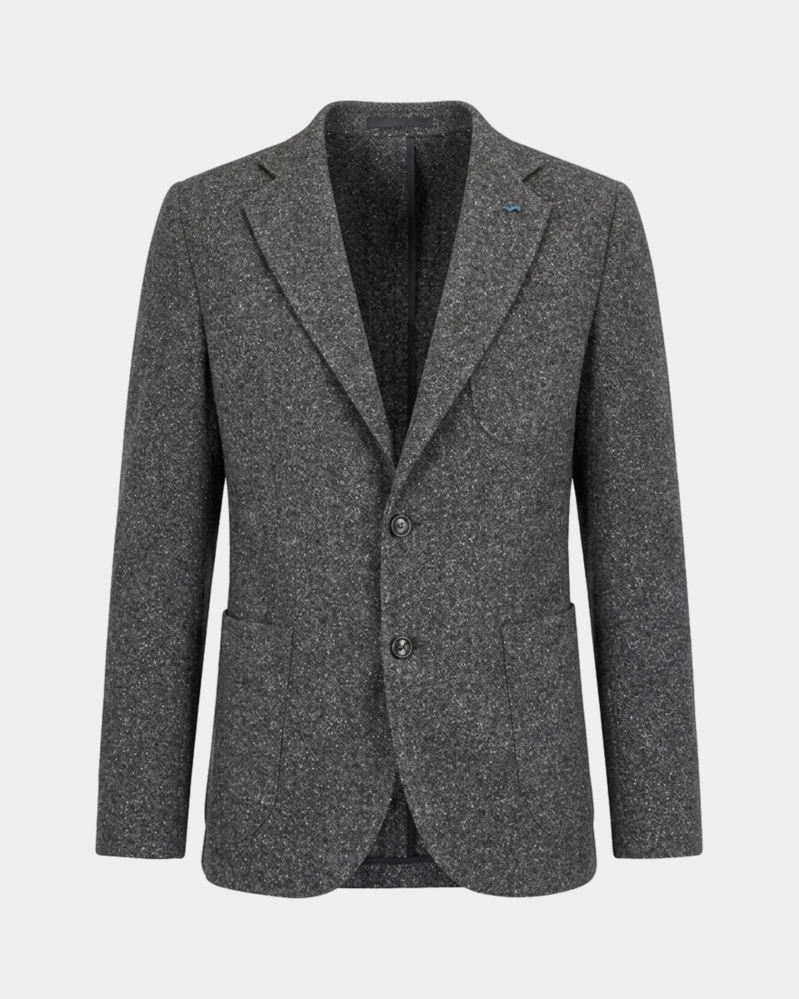 Veste en m&eacute;lange de laine et soie donegal pour homme Made in Italy, ANTHRACITE, large