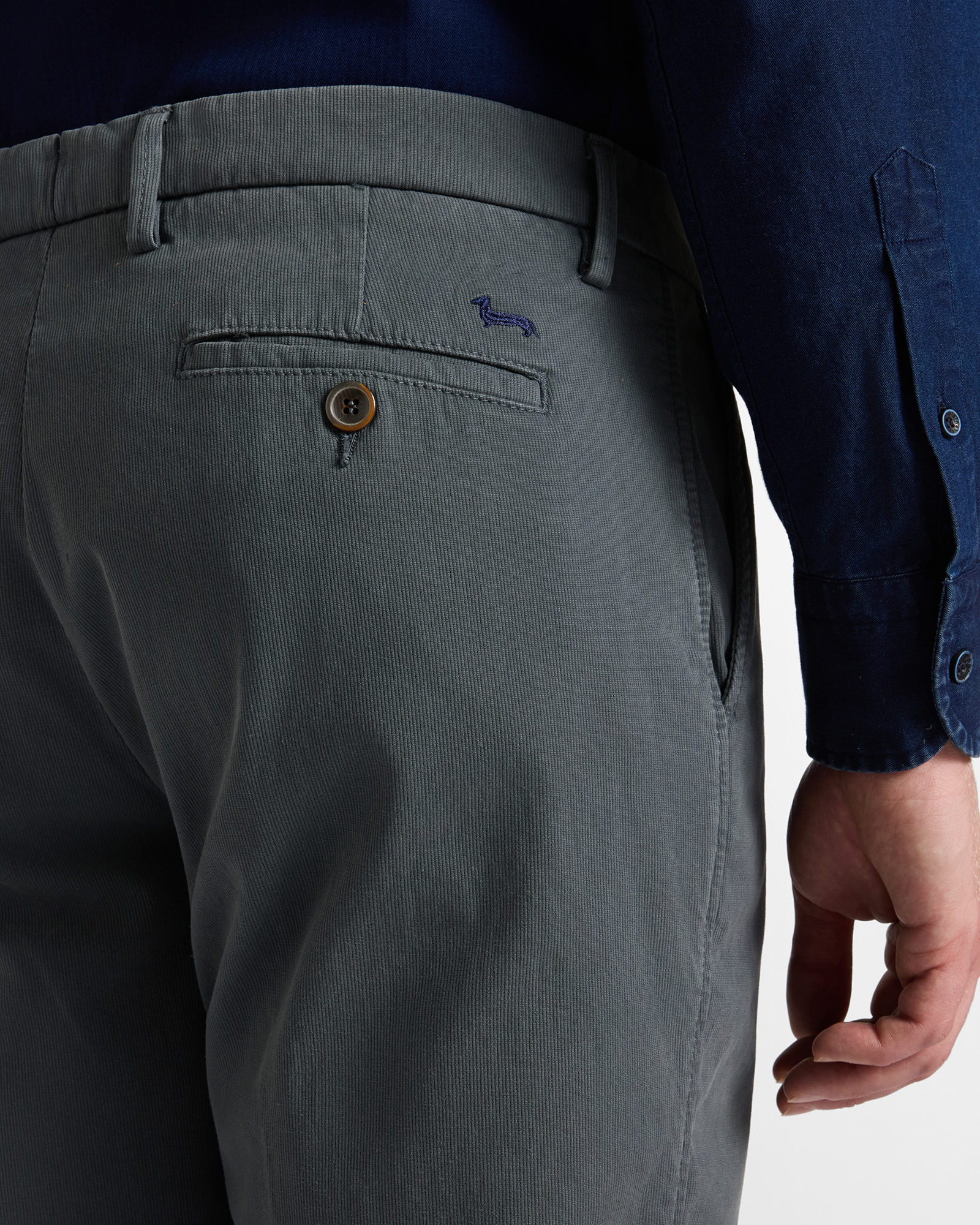 Pantalone Chino Uomo in cotone stretch grigio Regular Fit, GRIGIO, large image number 2